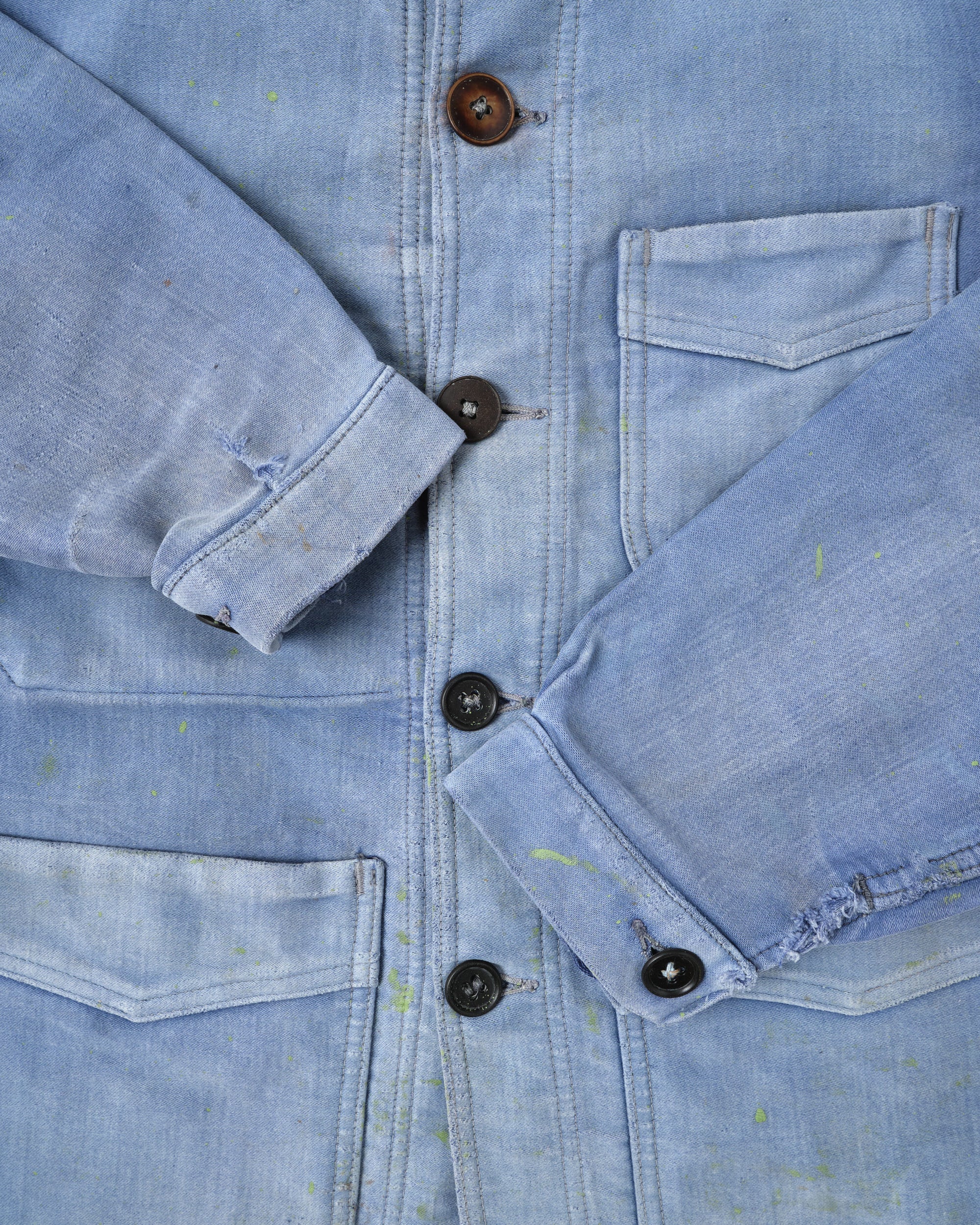 ［~40's］French Vintage Blue Moleskin Work Jacket "Adolphe Lafont"