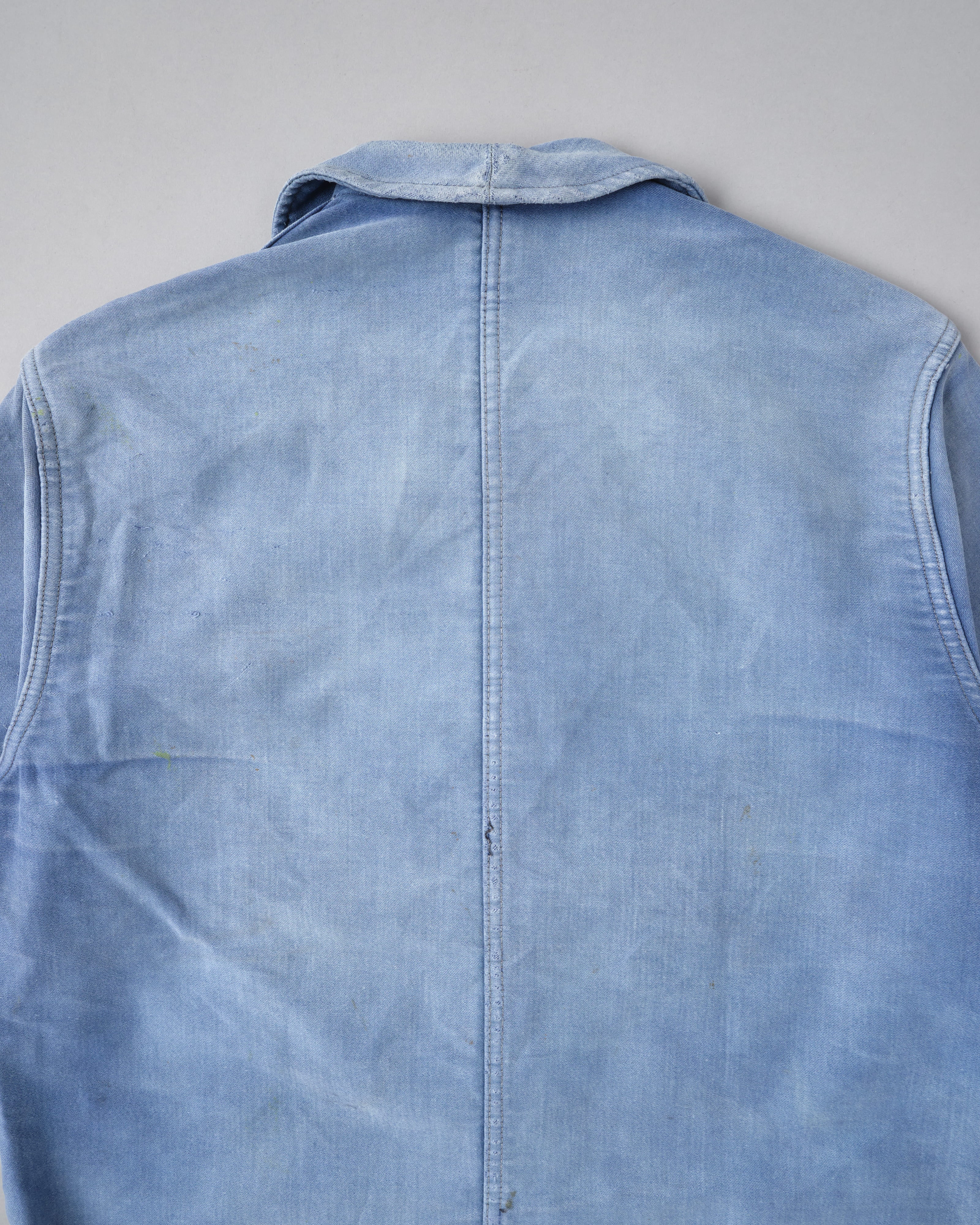[~ 40's] Veste de travail de moleskin bleu vintage française "Adolphe Lafont"