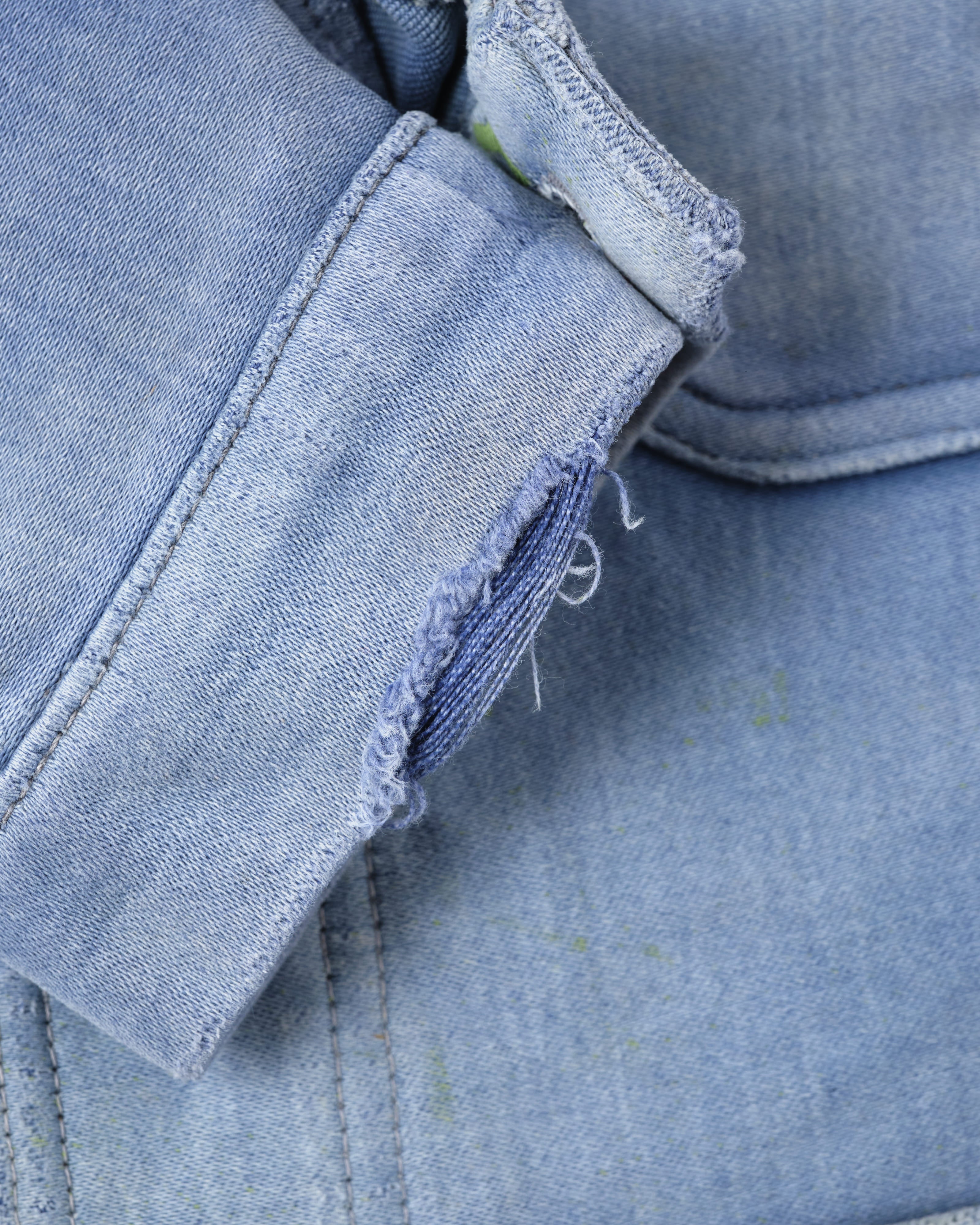 [~ 40's] Veste de travail de moleskin bleu vintage française "Adolphe Lafont"