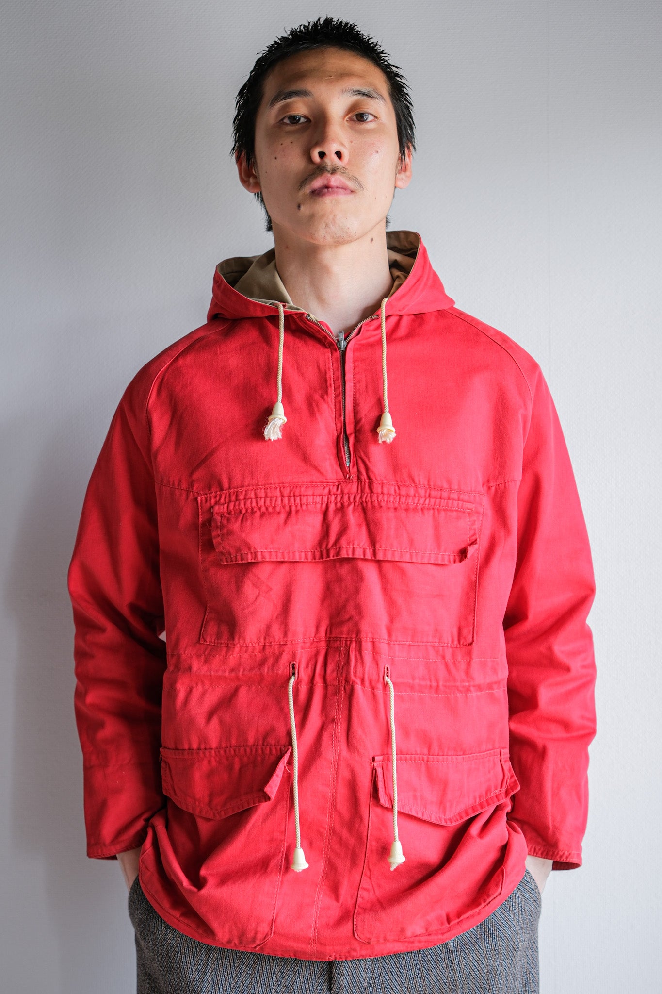 [~ 50's] British Vintage Red Cotton Mountain Smock