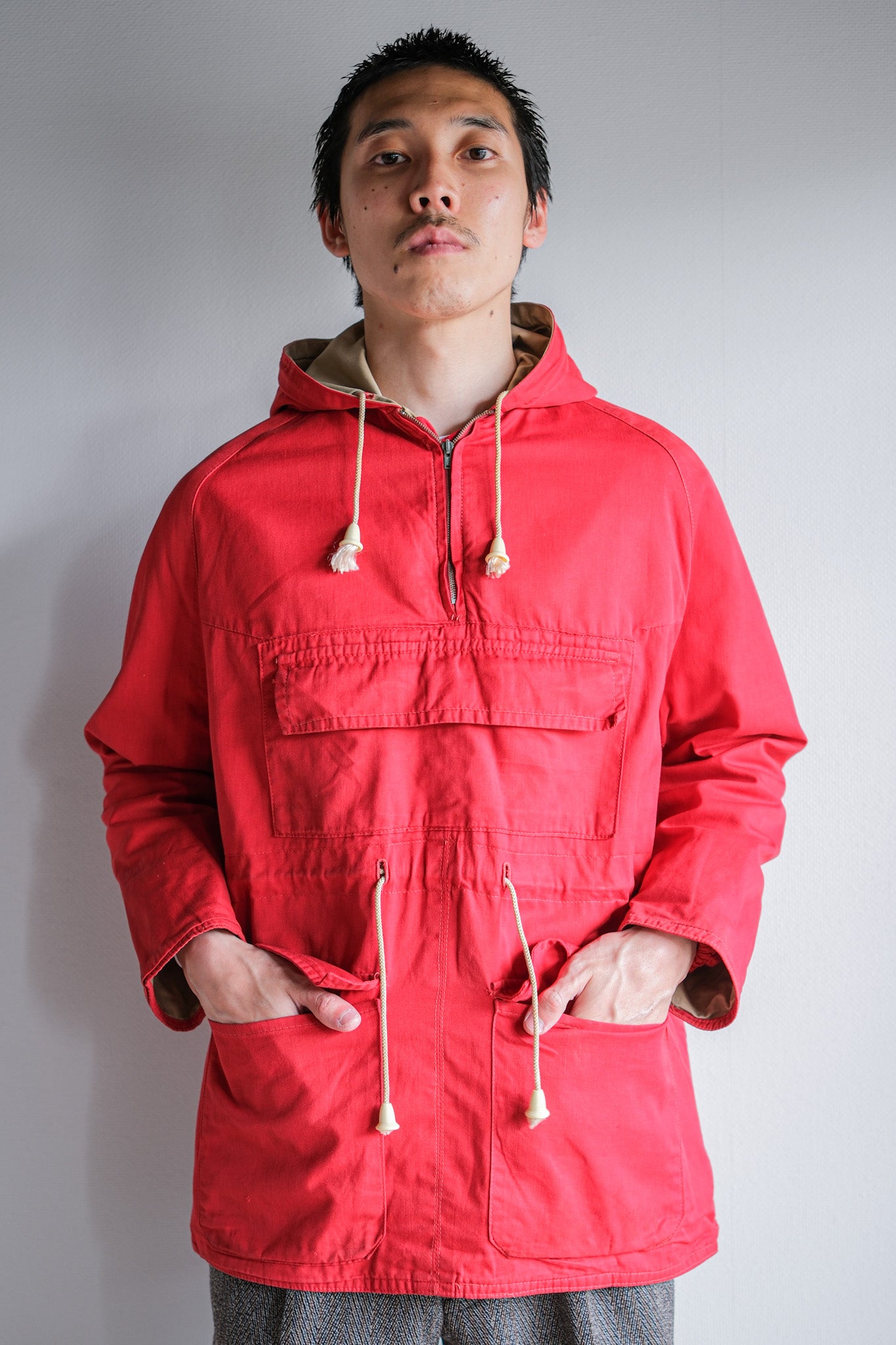 ［~50's］British Vintage Red Cotton Mountain Smock