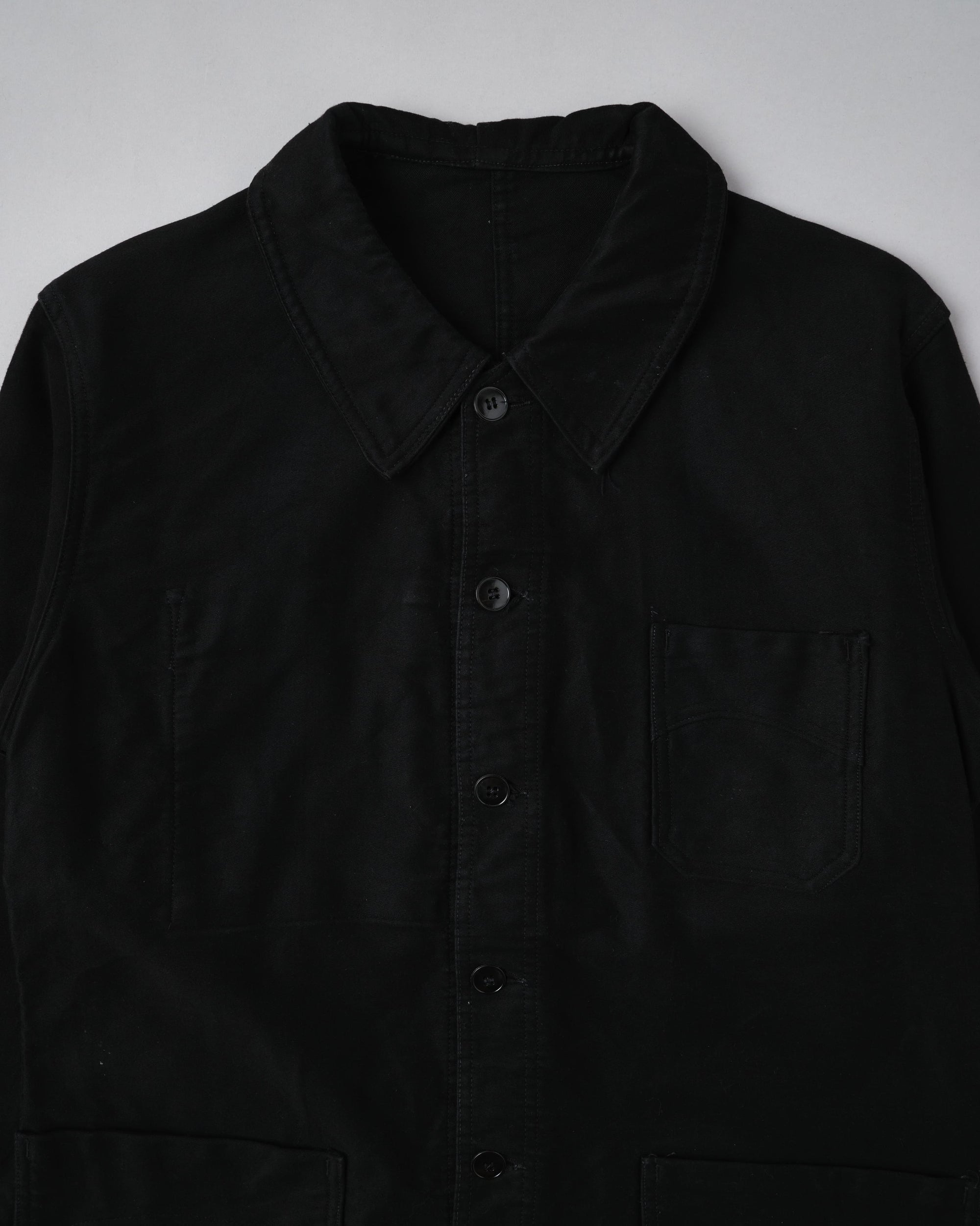 ［~40's］French Vintage Black Moleskin Work Jacket "Vulcain"
