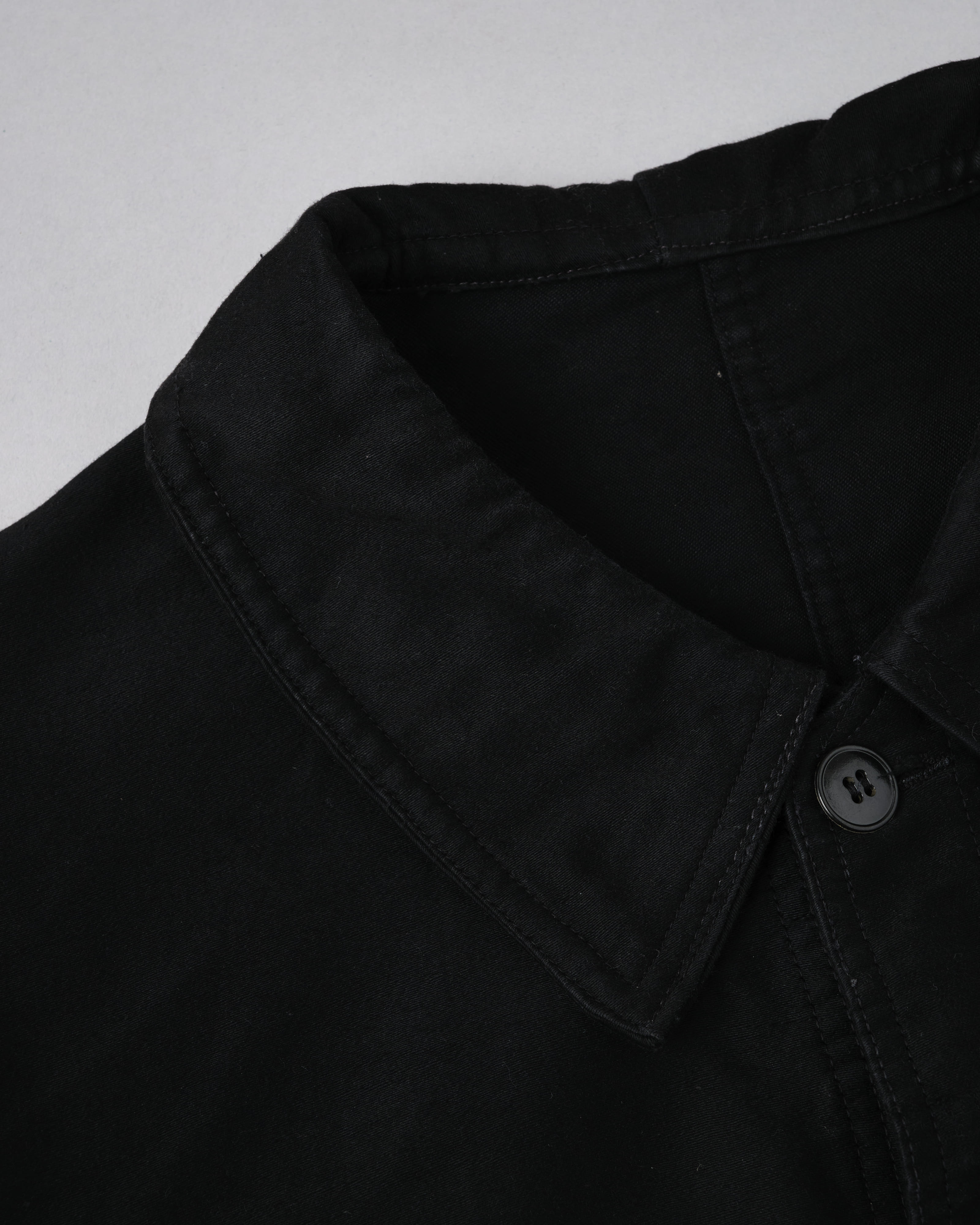 [~ 40's] Jacket de travail de moleskin noirs vintage français "Vulcain"