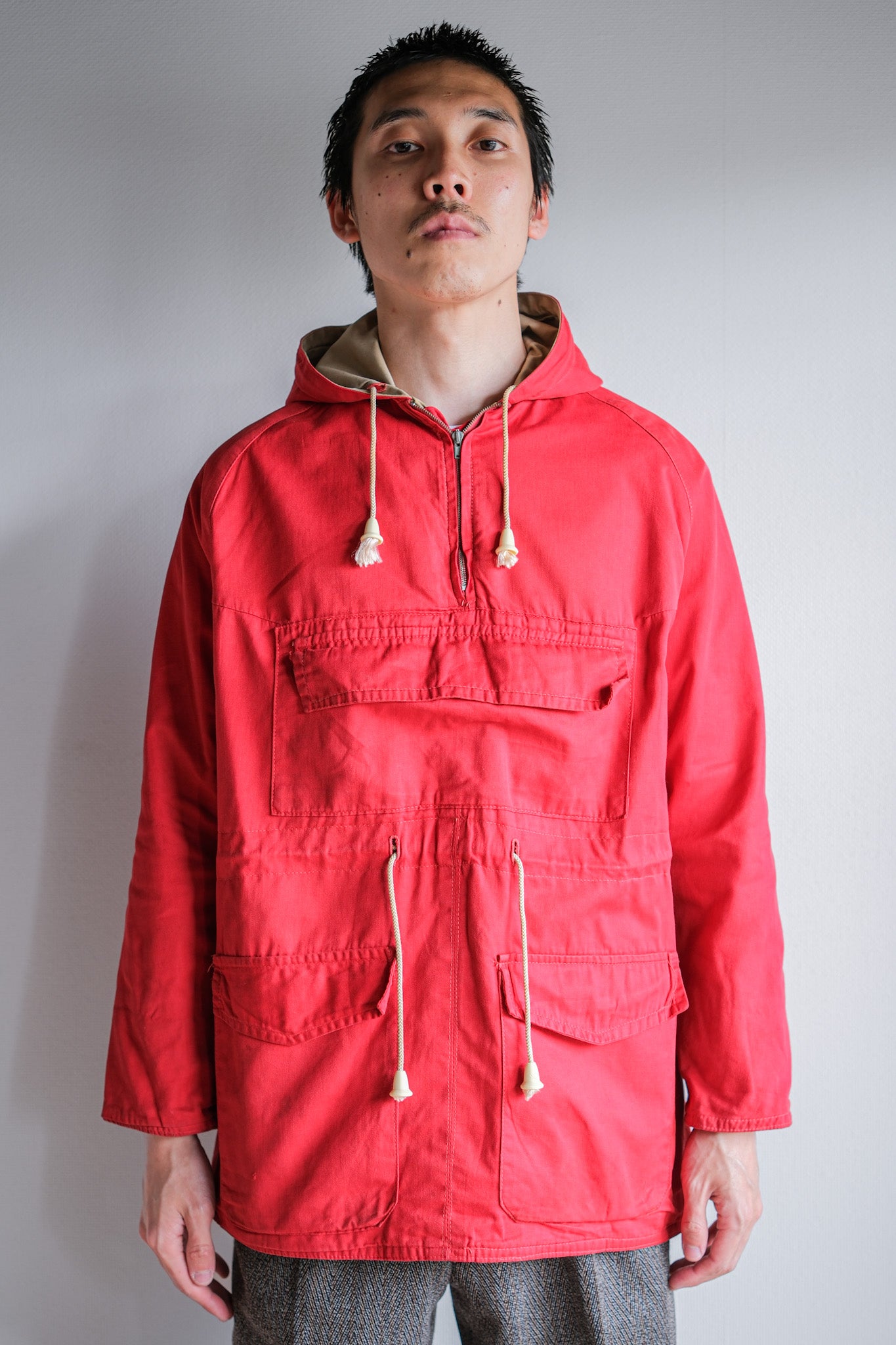 [~ 50's] British Vintage Red Cotton Mountain Smock