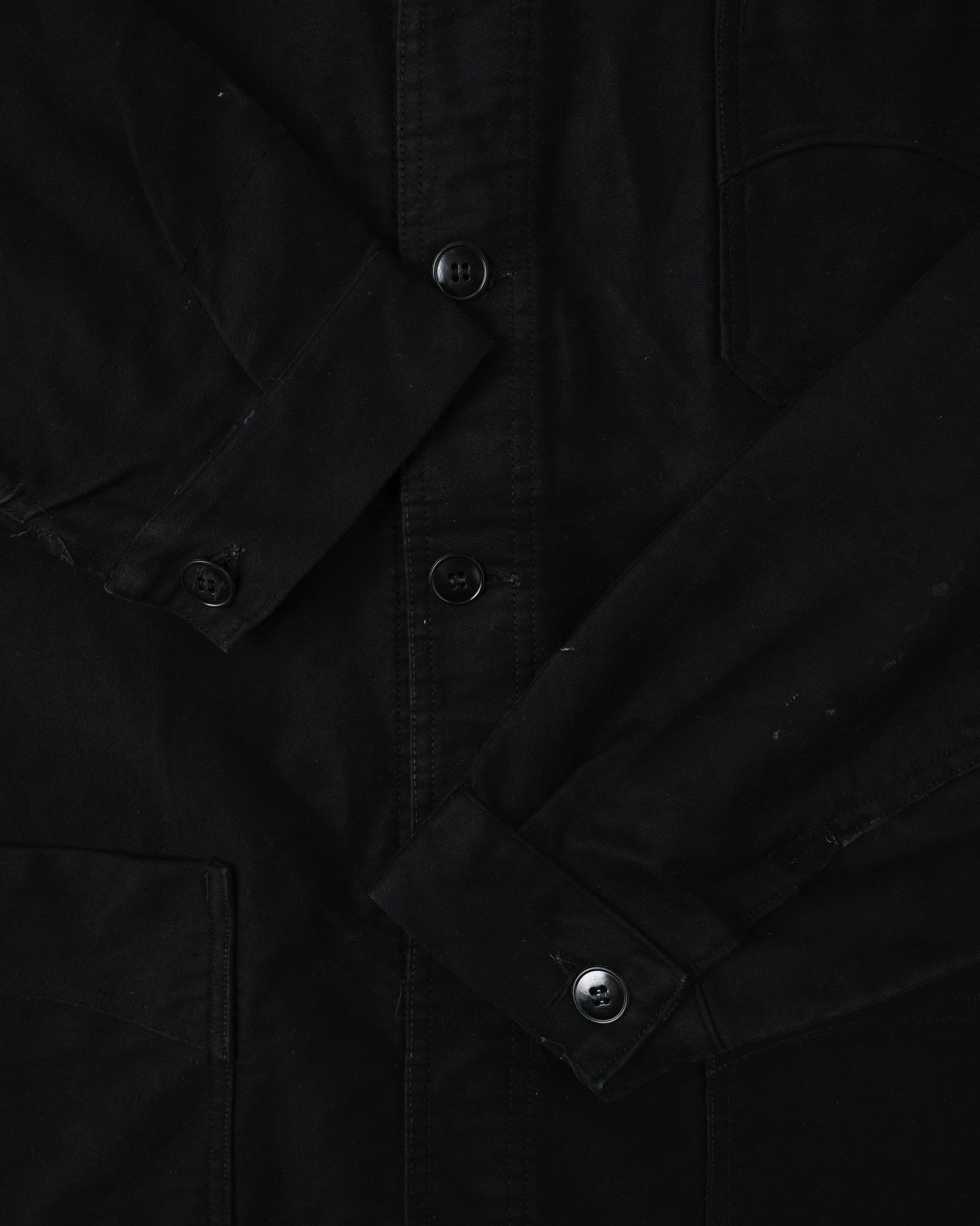 ［~40's］French Vintage Black Moleskin Work Jacket "Vulcain"