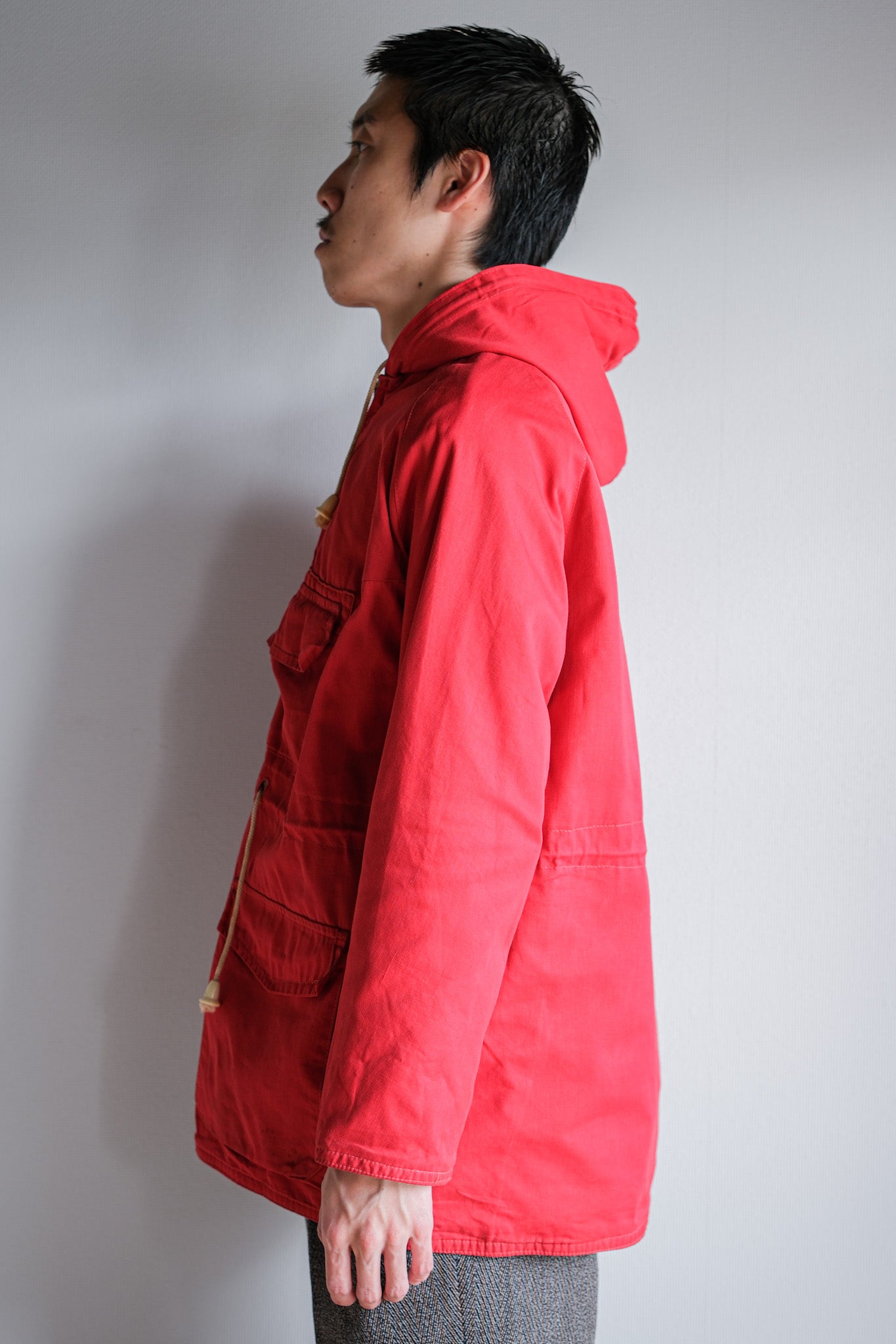 【~50's】British Vintage Red Cotton Mountain Smock