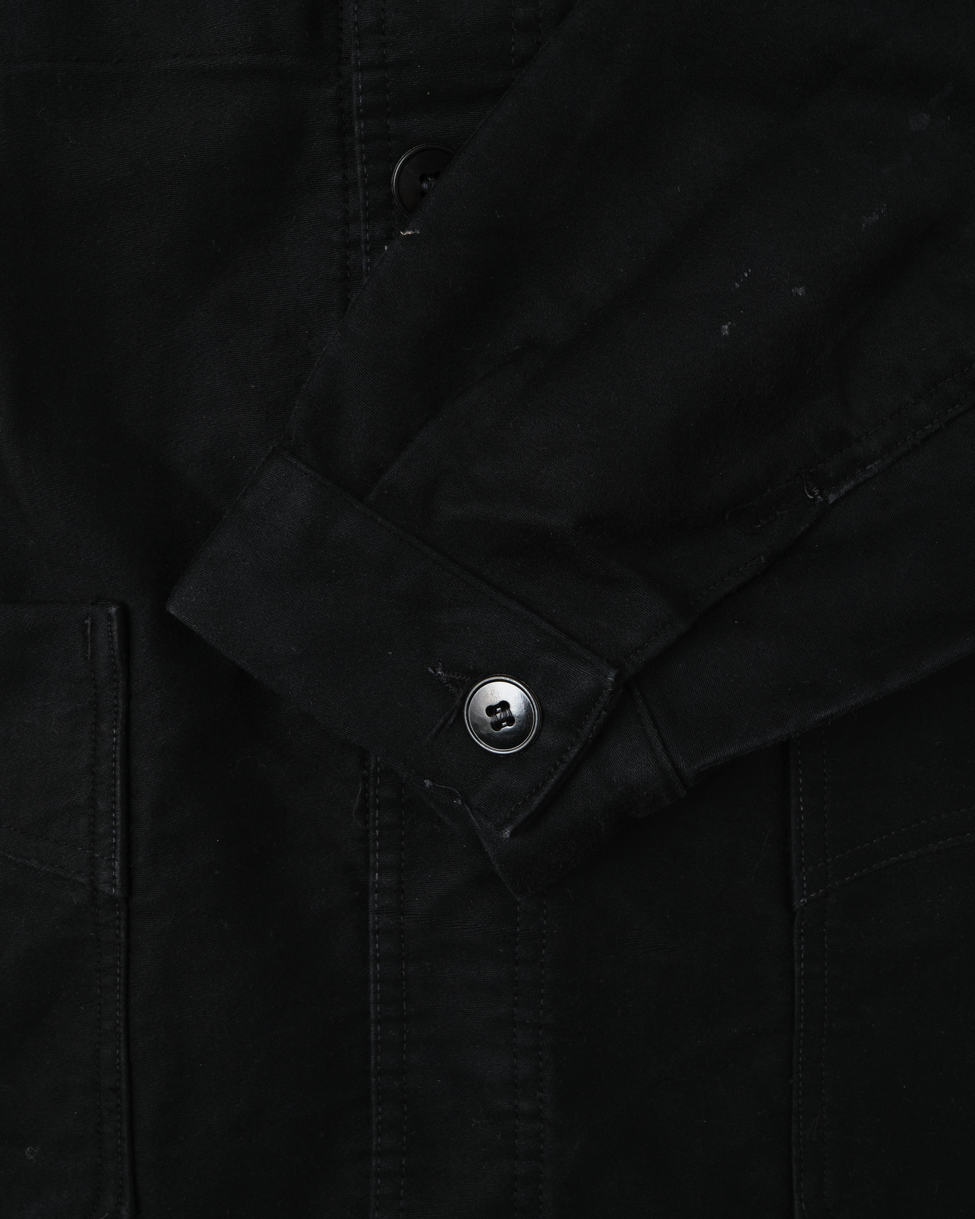 [~ 40's] Jacket de travail de moleskin noirs vintage français "Vulcain"