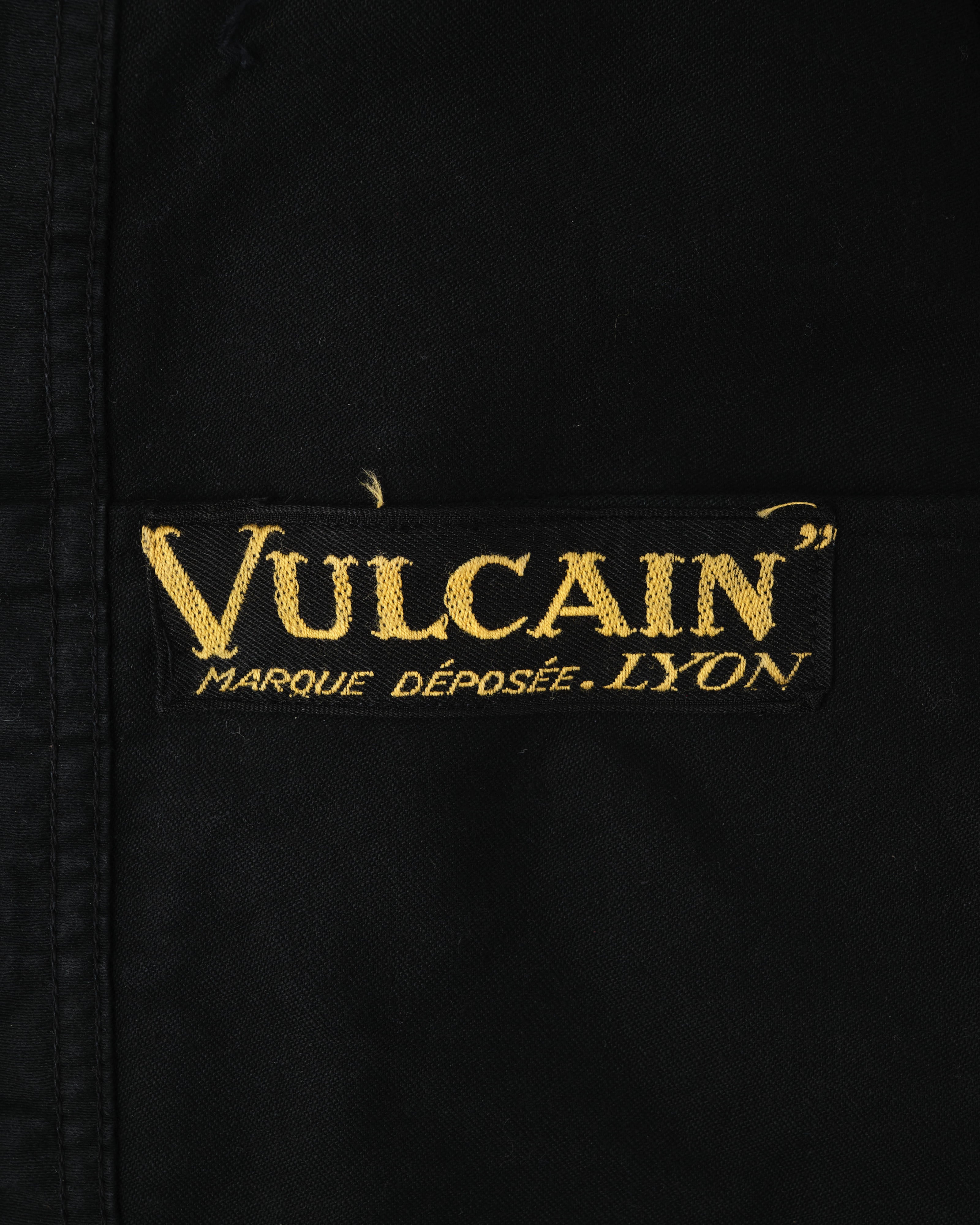 [~ 40's] Jacket de travail de moleskin noirs vintage français "Vulcain"