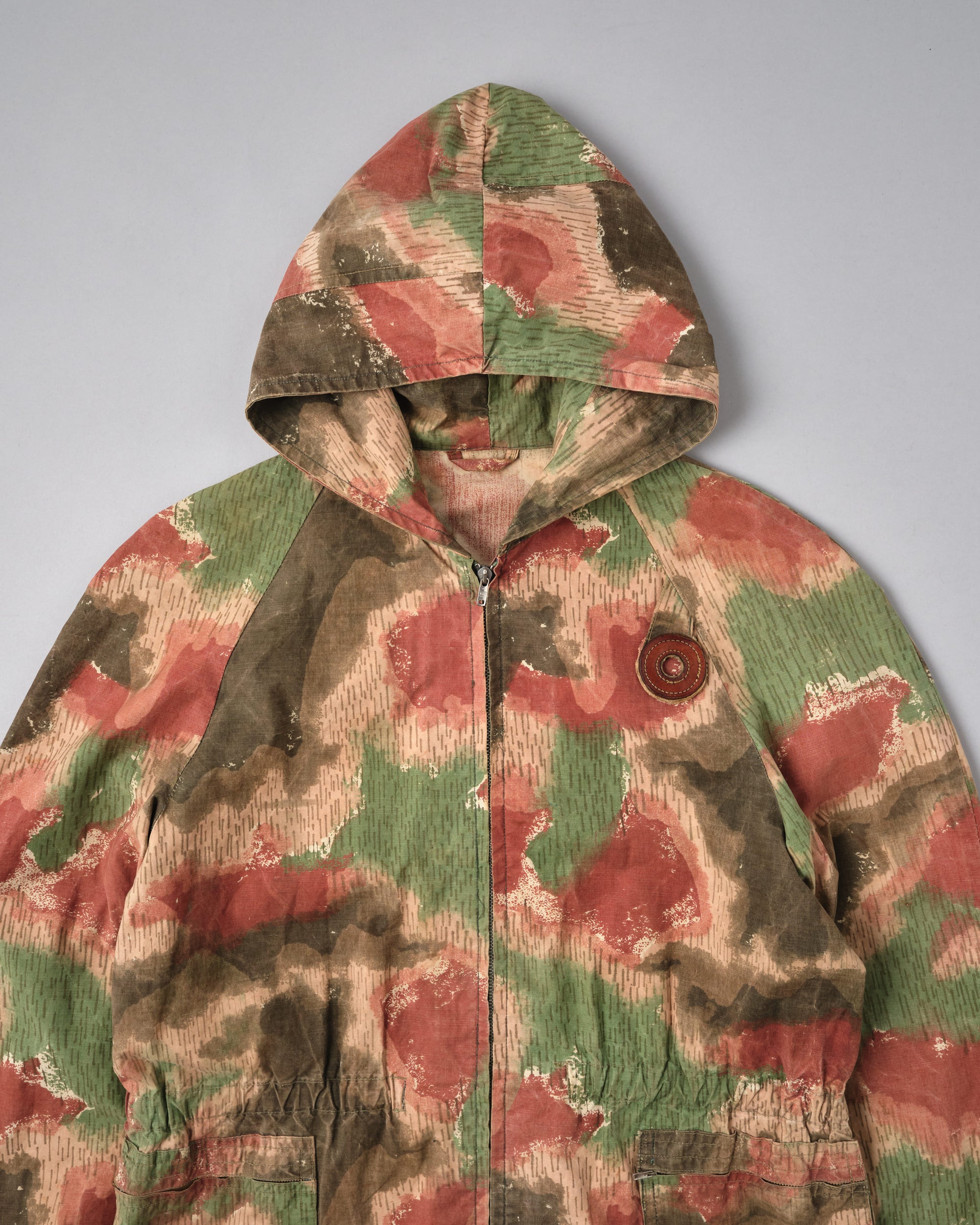 ［~60's］Czechoslovakian Army Sumpfmuster Pattern Camouflage Raglan Sleeve Zip Up Hooded Jacket "Localmade"