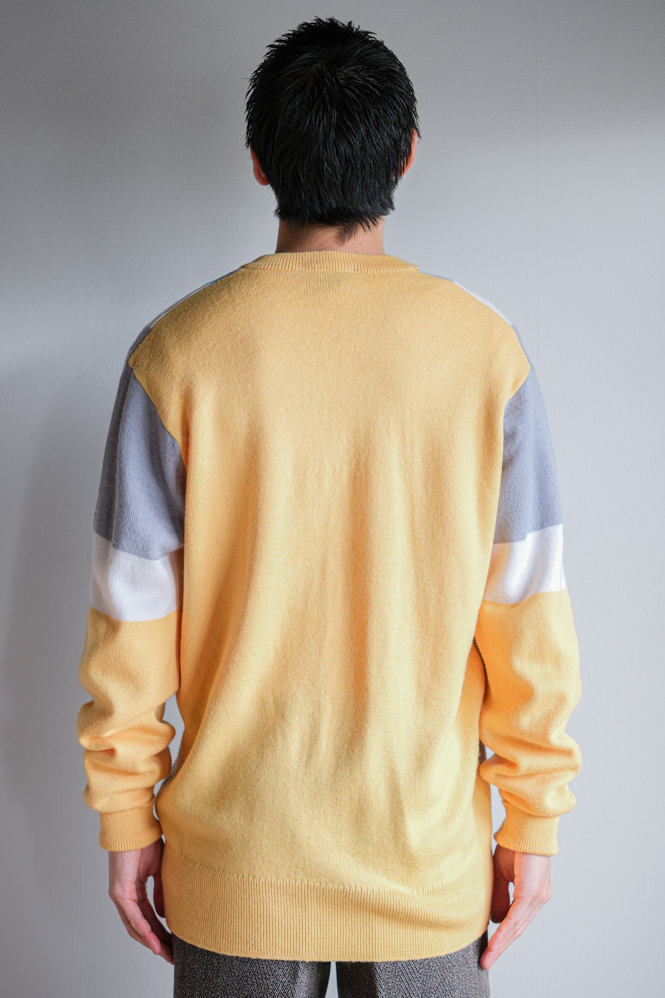 ［~80's］British Vintage Wool Acrylic V-necked Sweater Size.XXL "JAEGER SPORTSMAN"