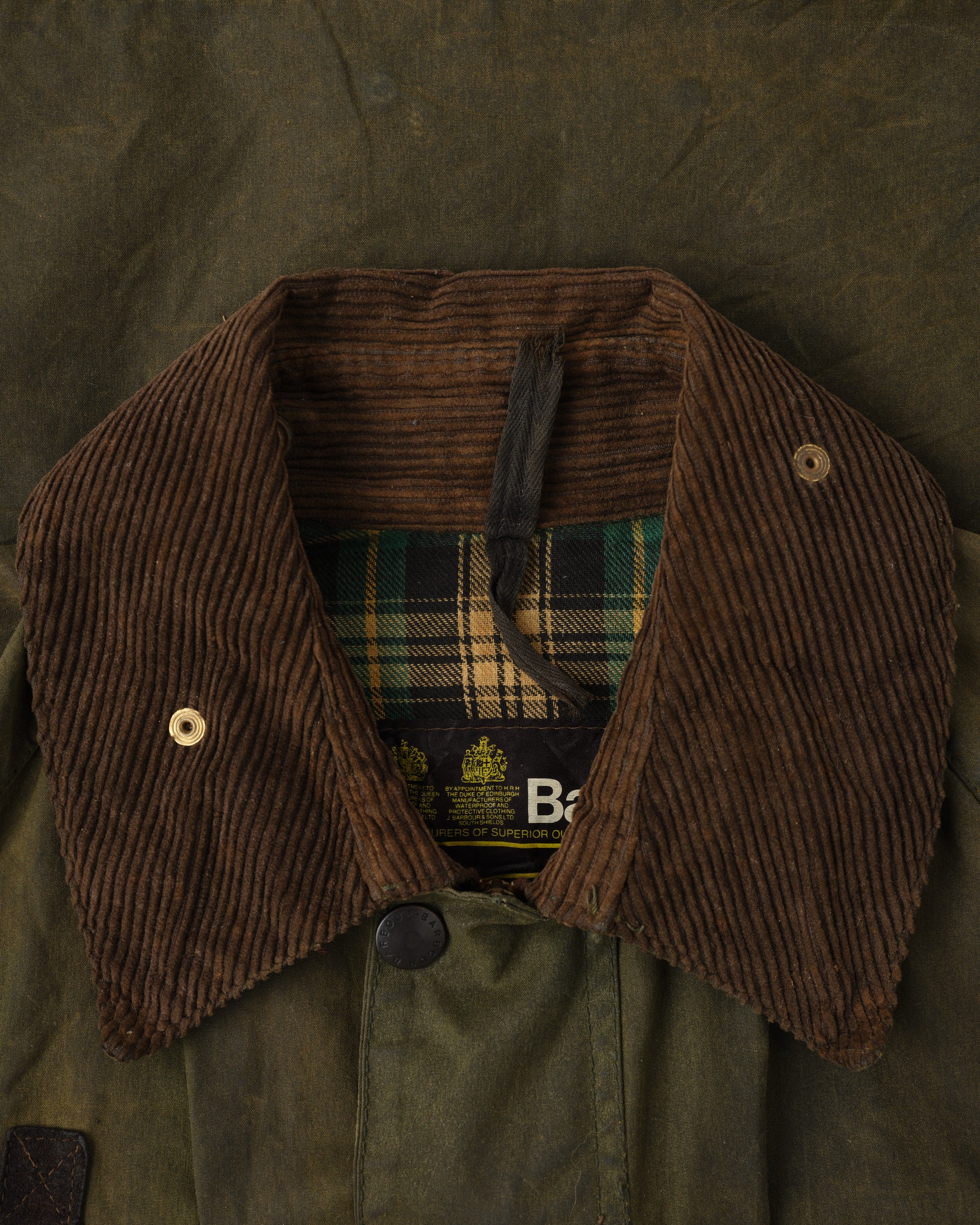 ［~80's］Vintage Barbour Waxed Cotton Jacket "SPEY" 2 Crest Size.MEDIUM