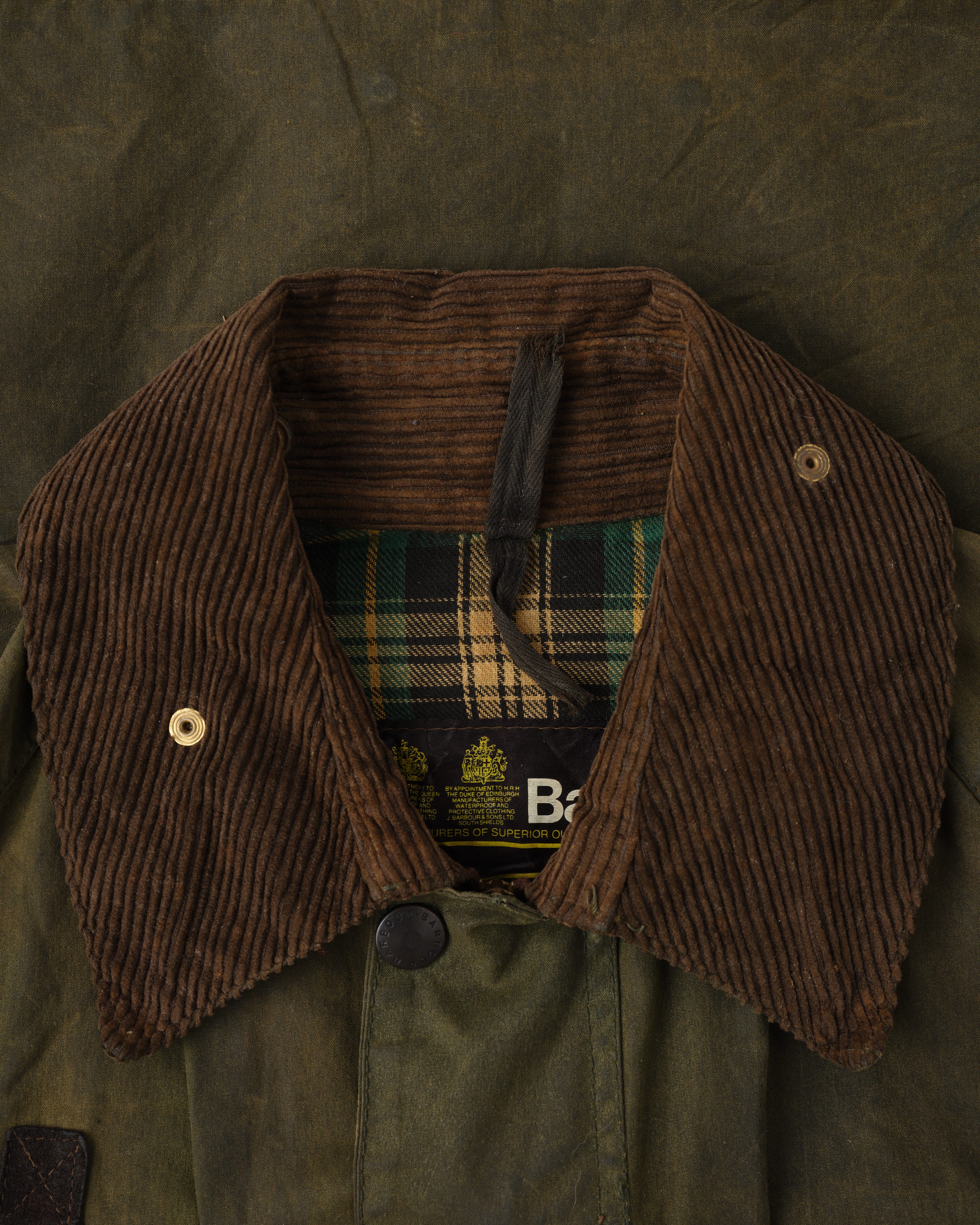 【~80's】Vintage Barbour Waxed Cotton Jacket "SPEY" 2 Crest Size.MEDIUM