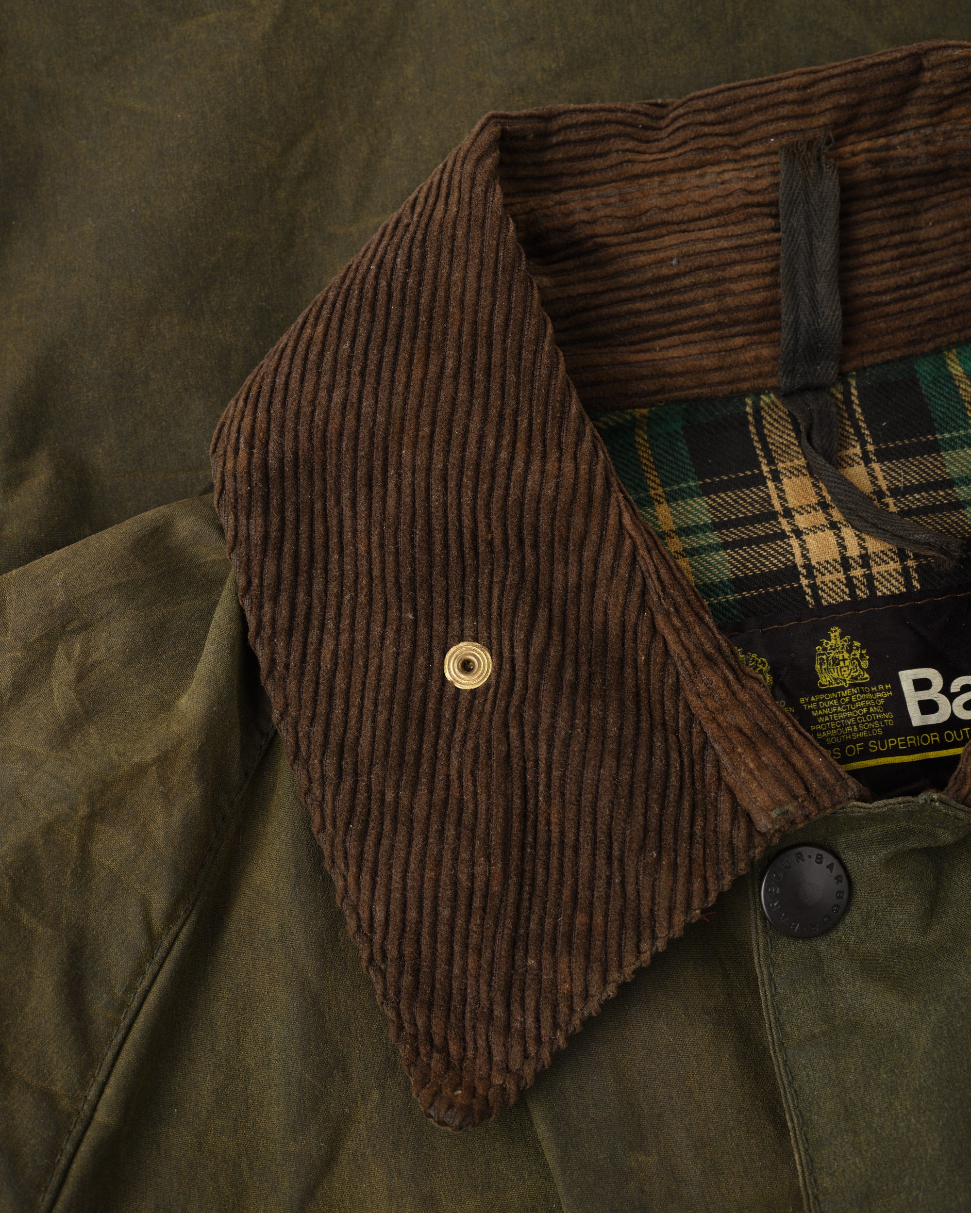 ［~80's］Vintage Barbour Waxed Cotton Jacket "SPEY" 2 Crest Size.MEDIUM