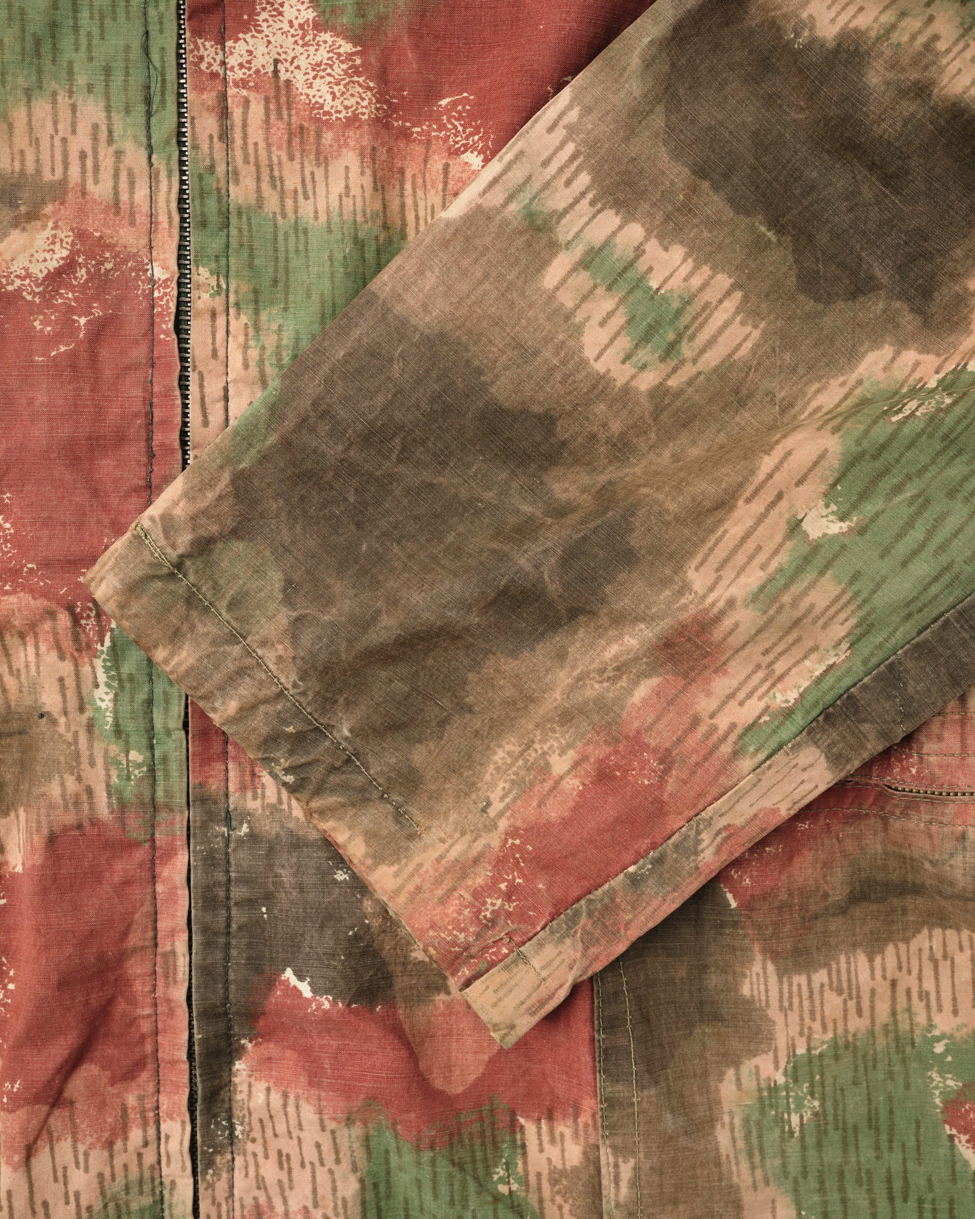 ［~60's］Czechoslovakian Army Sumpfmuster Pattern Camouflage Raglan Sleeve Zip Up Hooded Jacket "Localmade"