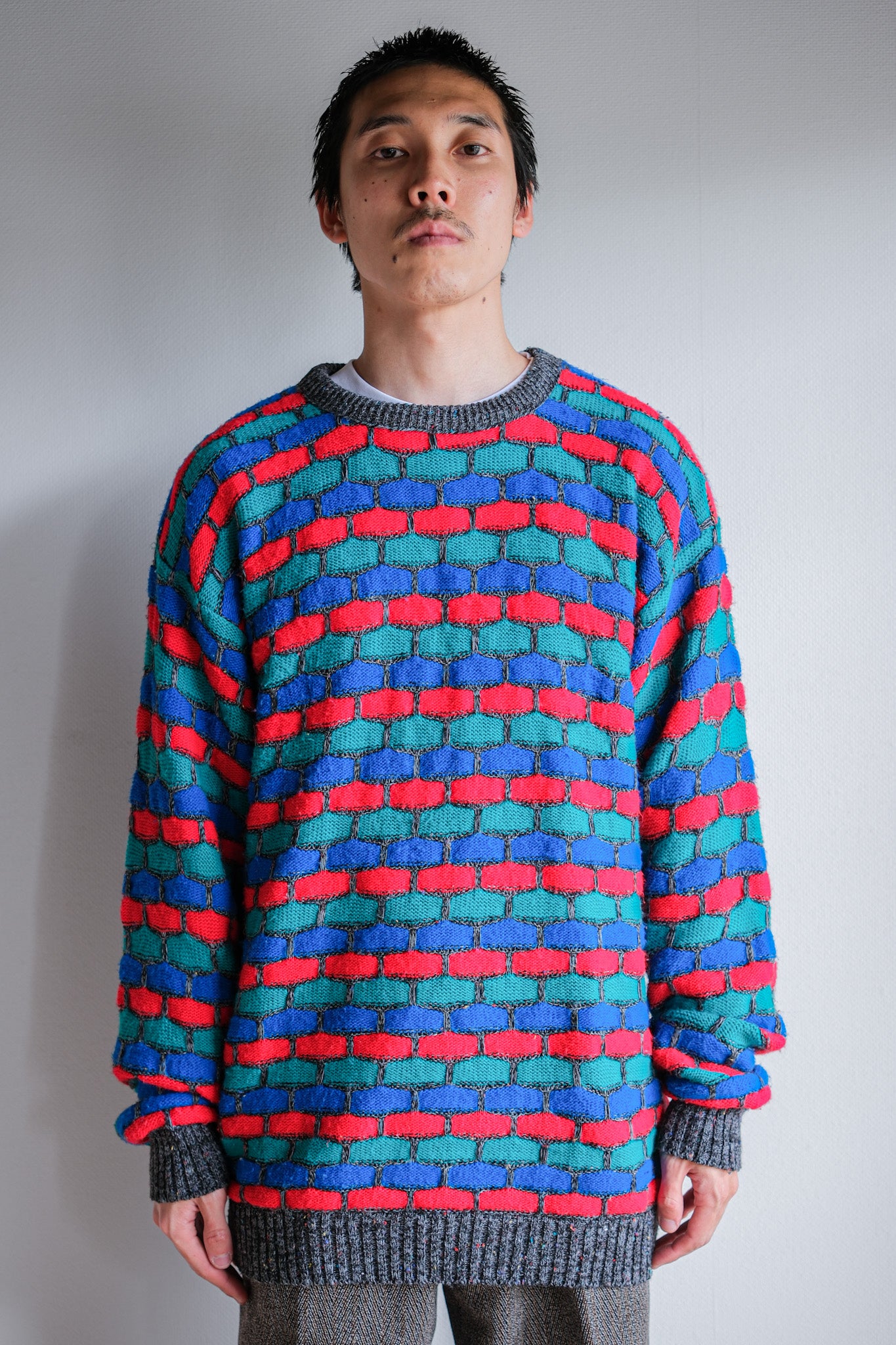 【~90's】American Vintage Acrylic Patterned Sweater Size.LARGE