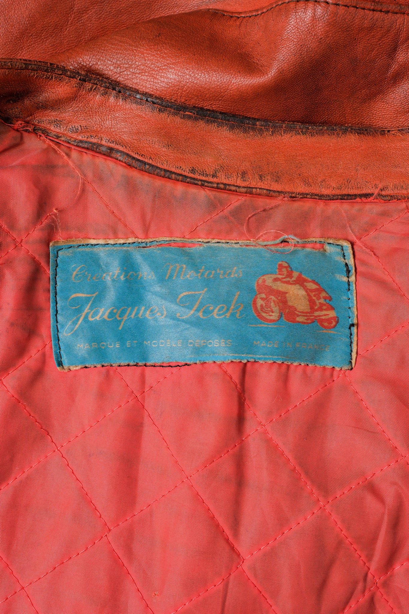 【~60's】French Vintage Leather Riders Jacket "Jacques Icek"