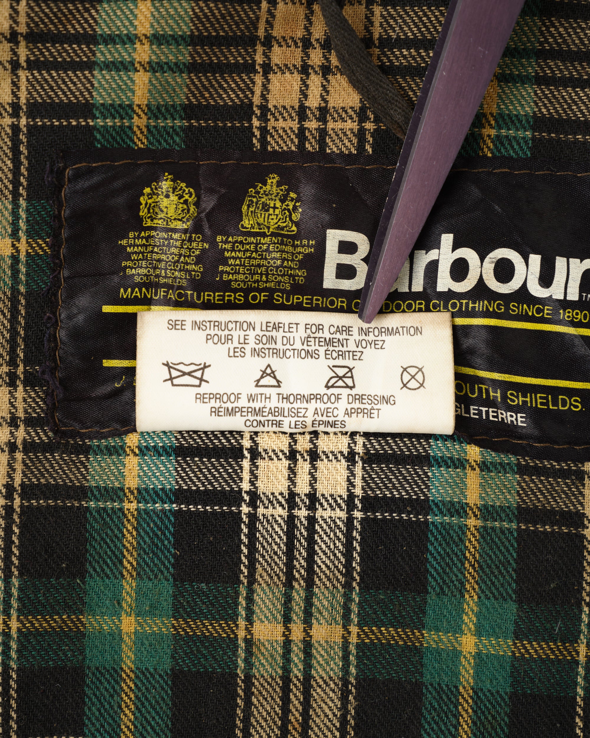 ［~80's］Vintage Barbour Waxed Cotton Jacket "SPEY" 2 Crest Size.MEDIUM