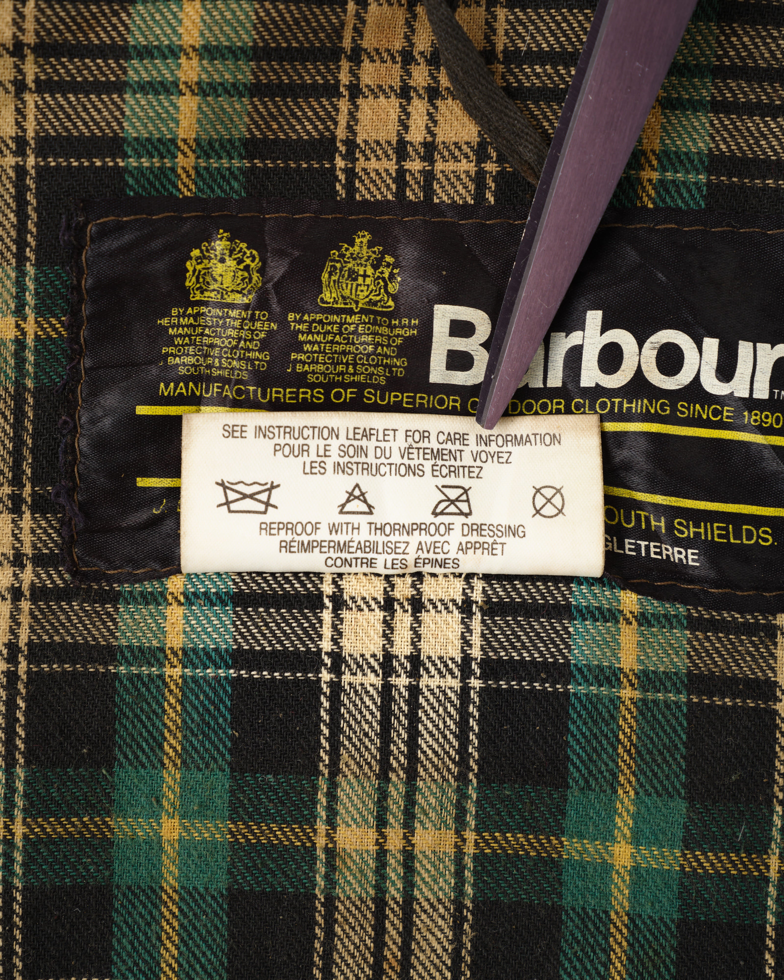 【~80's】Vintage Barbour Waxed Cotton Jacket "SPEY" 2 Crest Size.MEDIUM