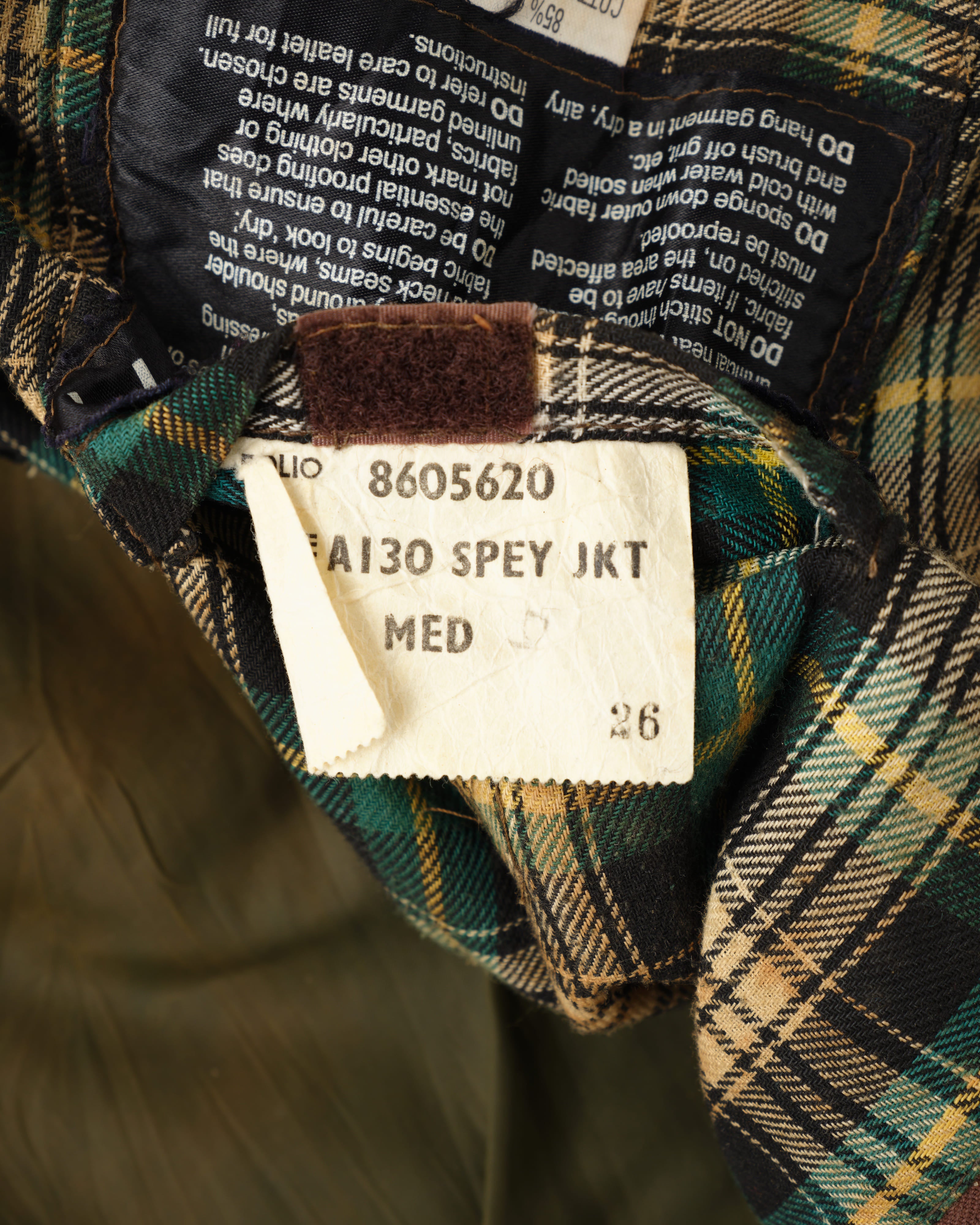 【~80's】Vintage Barbour Waxed Cotton Jacket "SPEY" 2 Crest Size.MEDIUM