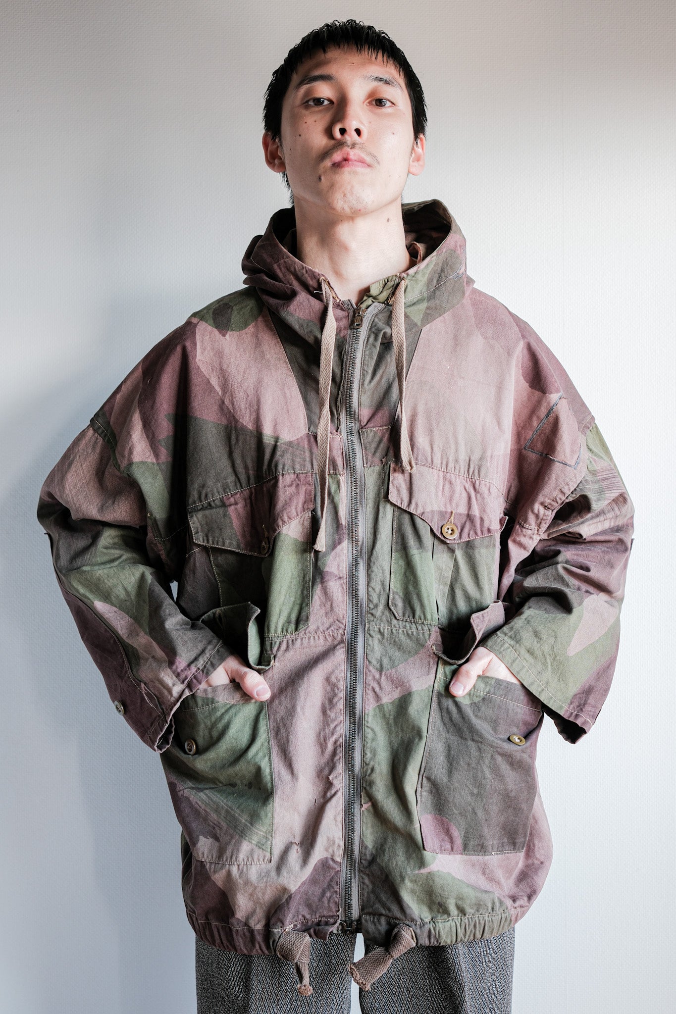 [~ 40's] WWⅱ British Army Camouflage Camouflage Windproof Smock Taille.3 "SAS" "Modifié"