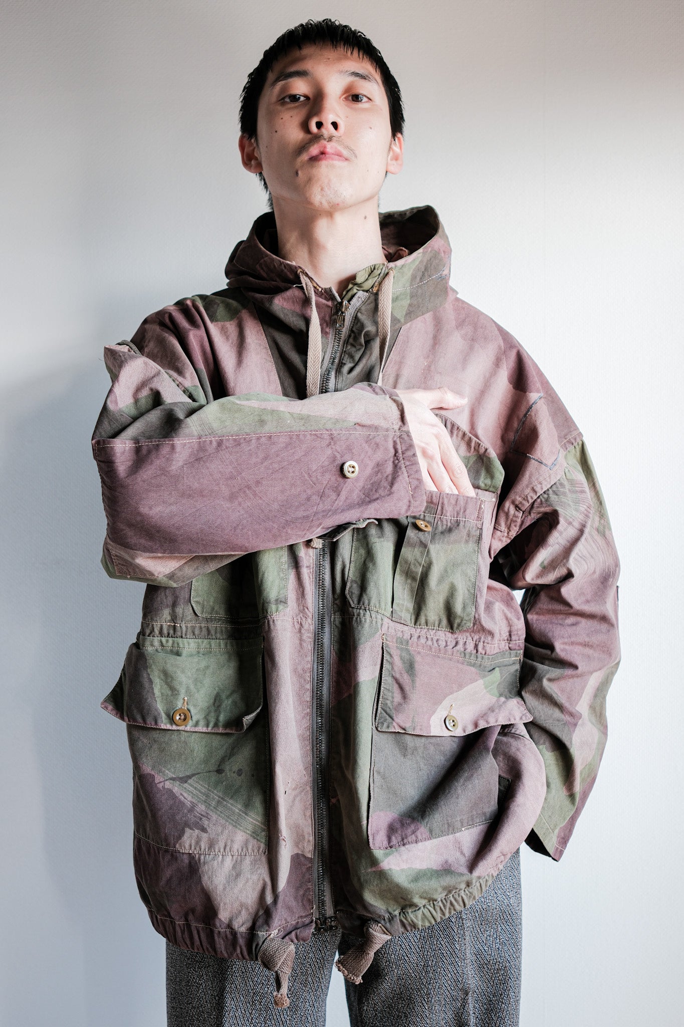 40's] WWⅡ BRITISH ARMY CAMOUFLAGE WINDPROOF SMOCK SIZE.3 