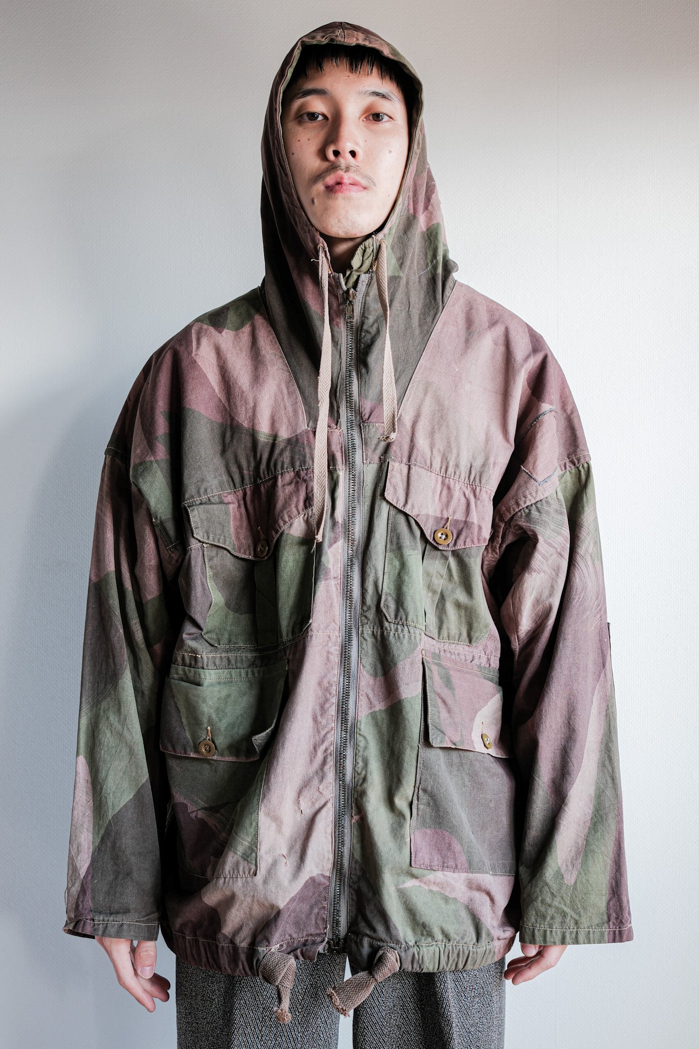 [~ 40's] WWⅱ British Army Camouflage Camouflage Windproof Smock Taille.3 "SAS" "Modifié"