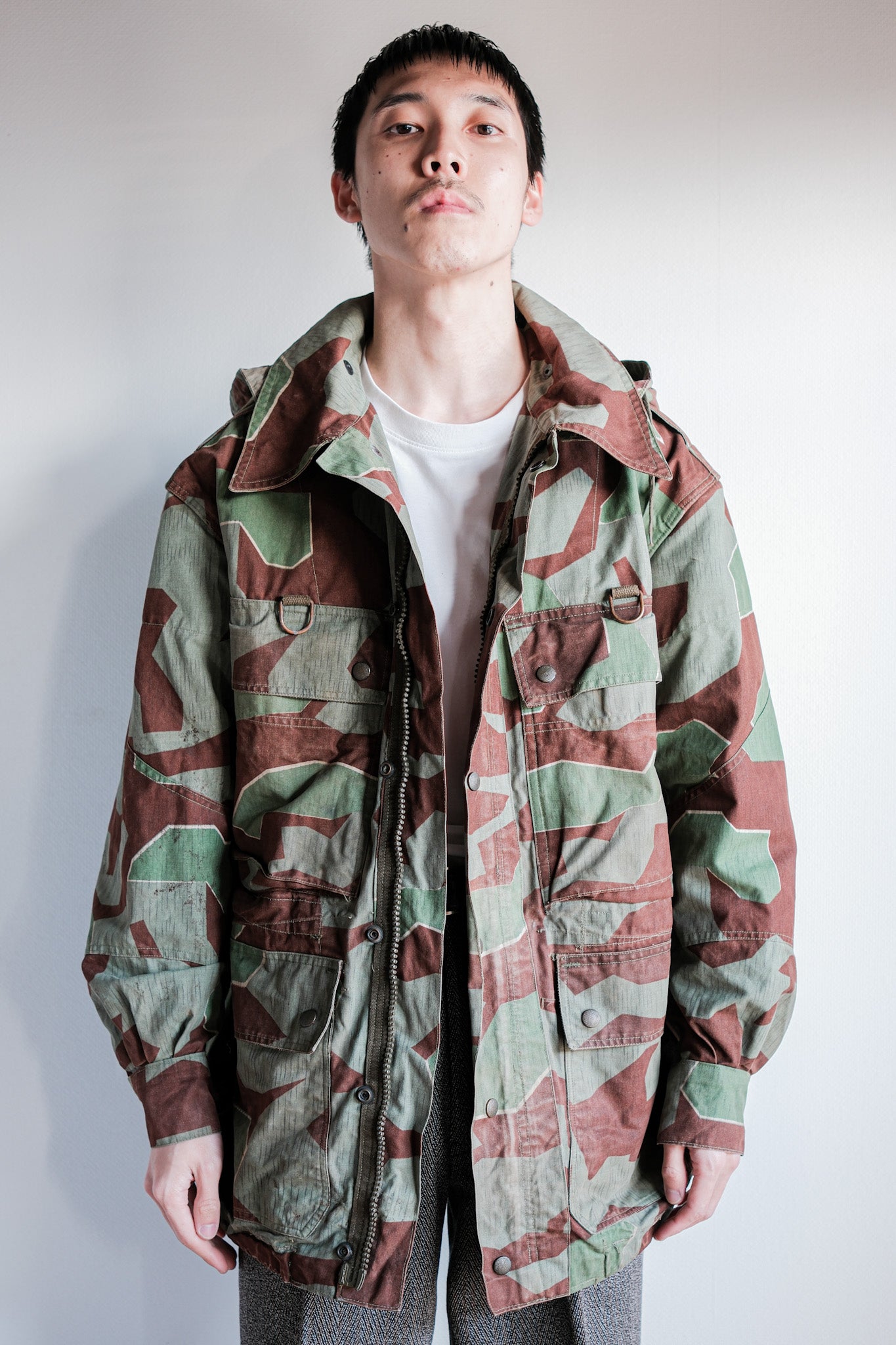 ［~50's］German Army Splinter Camouflage Paratrooper Jacket With Hood Size.174-88