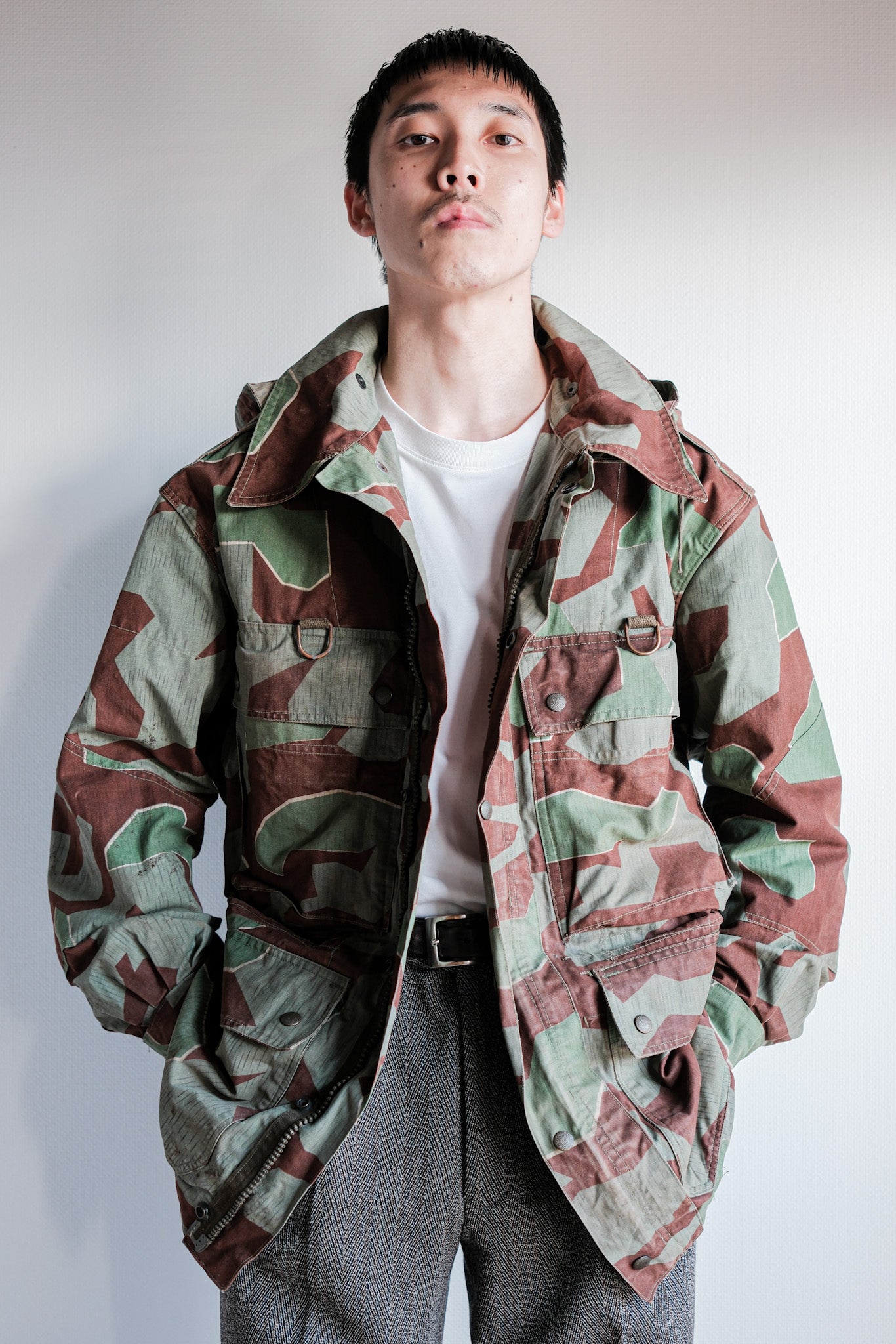 ［~50's］German Army Splinter Camouflage Paratrooper Jacket With Hood Size.174-88