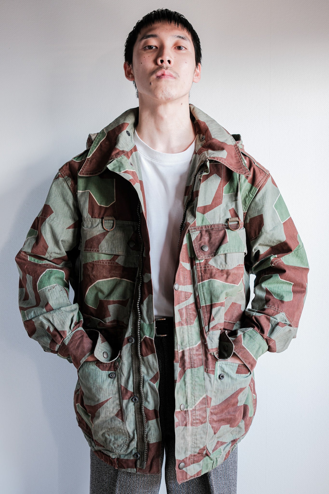 ［~50's］German Army Splinter Camouflage Paratrooper Jacket With Hood Size.174-88