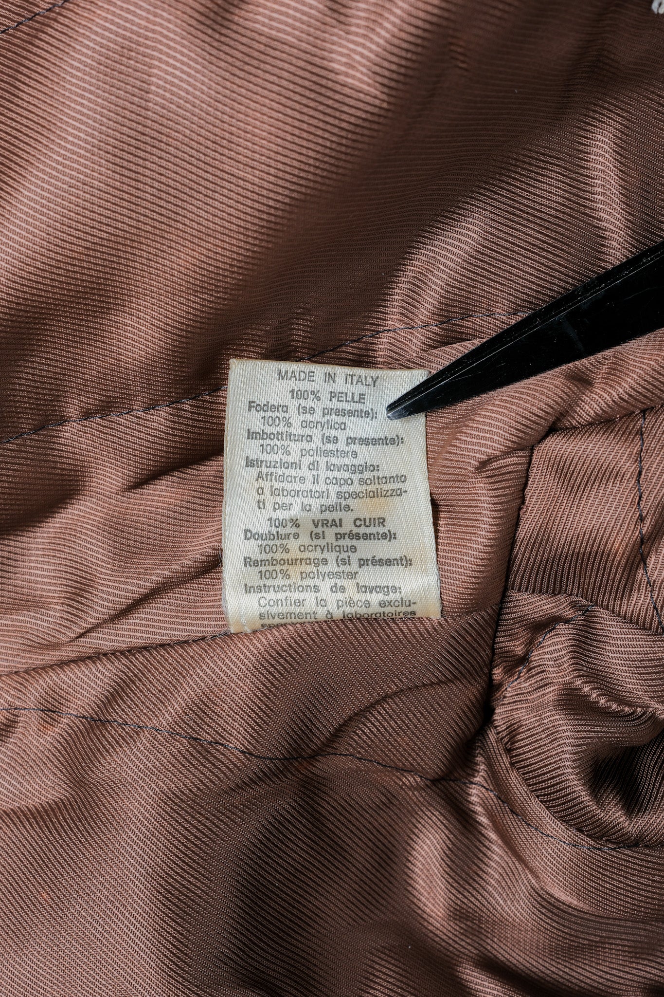 ［~80's］Old GIORGIO ARMANI Zip Up Leather Jacket Size.46