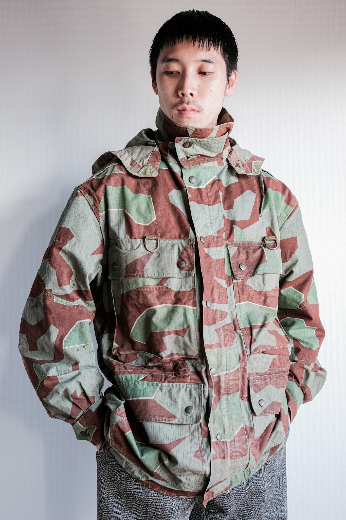 ［~50's］German Army Splinter Camouflage Paratrooper Jacket With Hood Size.174-88