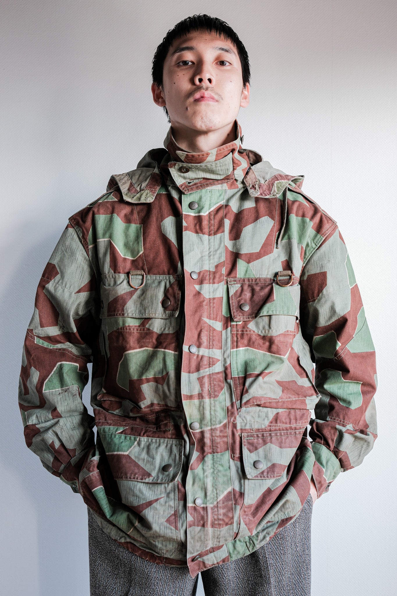 ［~50's］German Army Splinter Camouflage Paratrooper Jacket With Hood Size.174-88