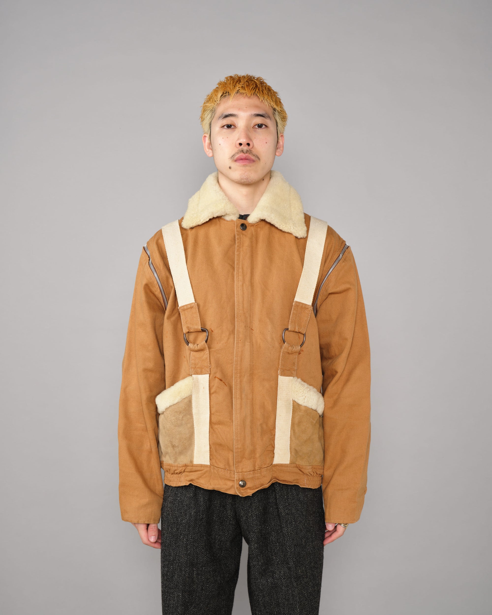 ［~80’s］French Vintage Deformed Design Detachable Sleeve Blouson