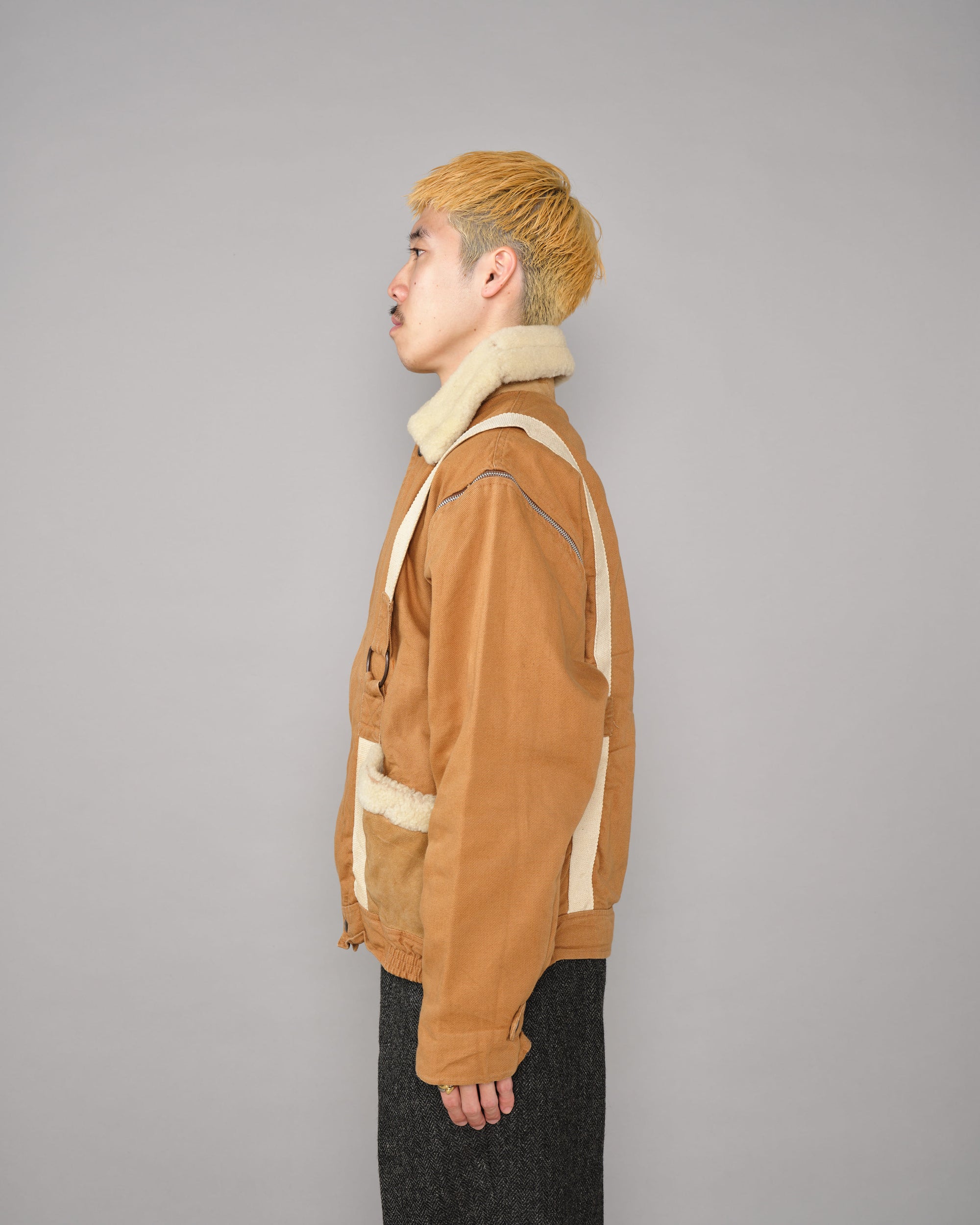 ［~80’s］French Vintage Deformed Design Detachable Sleeve Blouson