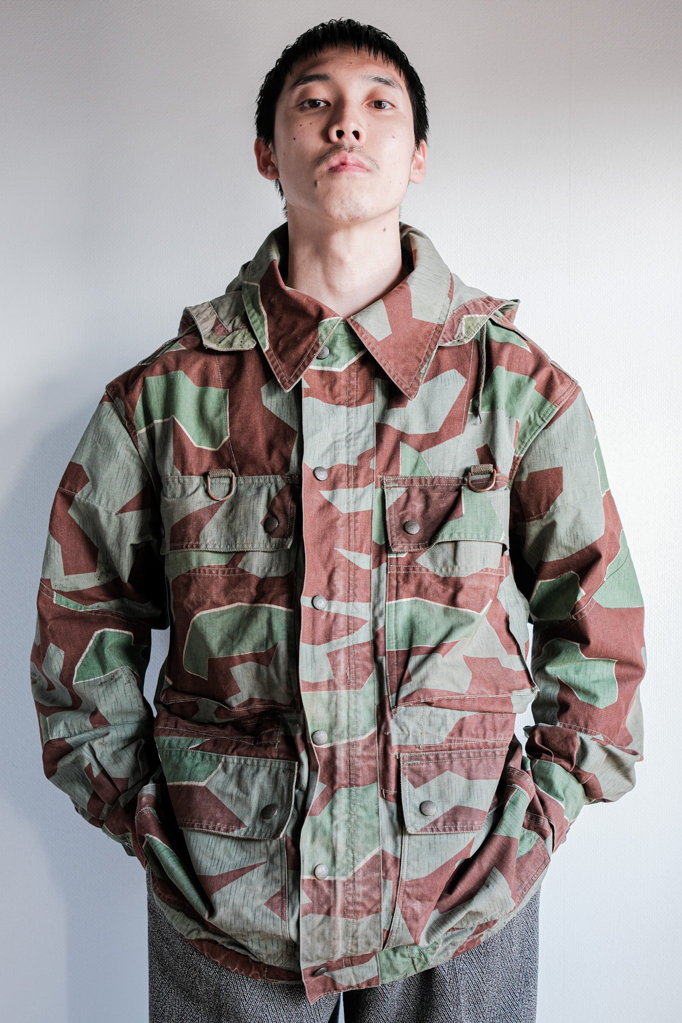 ［~50's］German Army Splinter Camouflage Paratrooper Jacket With Hood Size.174-88