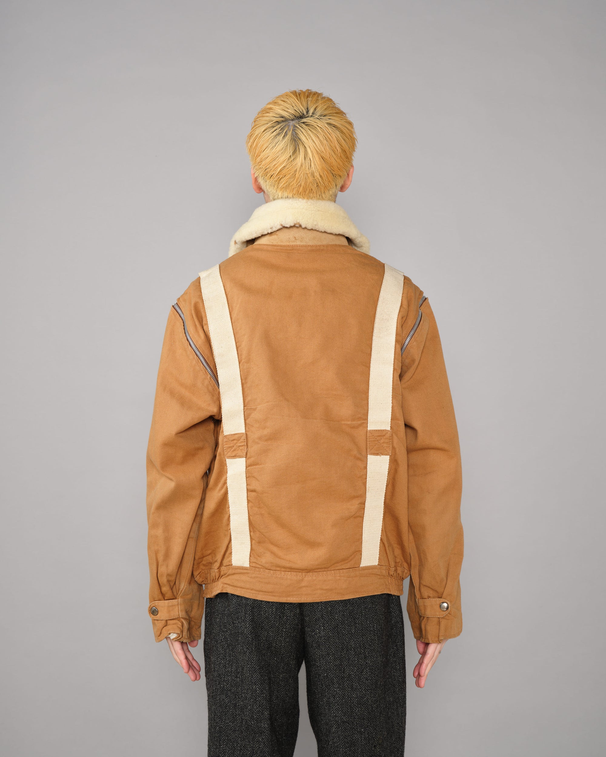 ［~80’s］French Vintage Deformed Design Detachable Sleeve Blouson