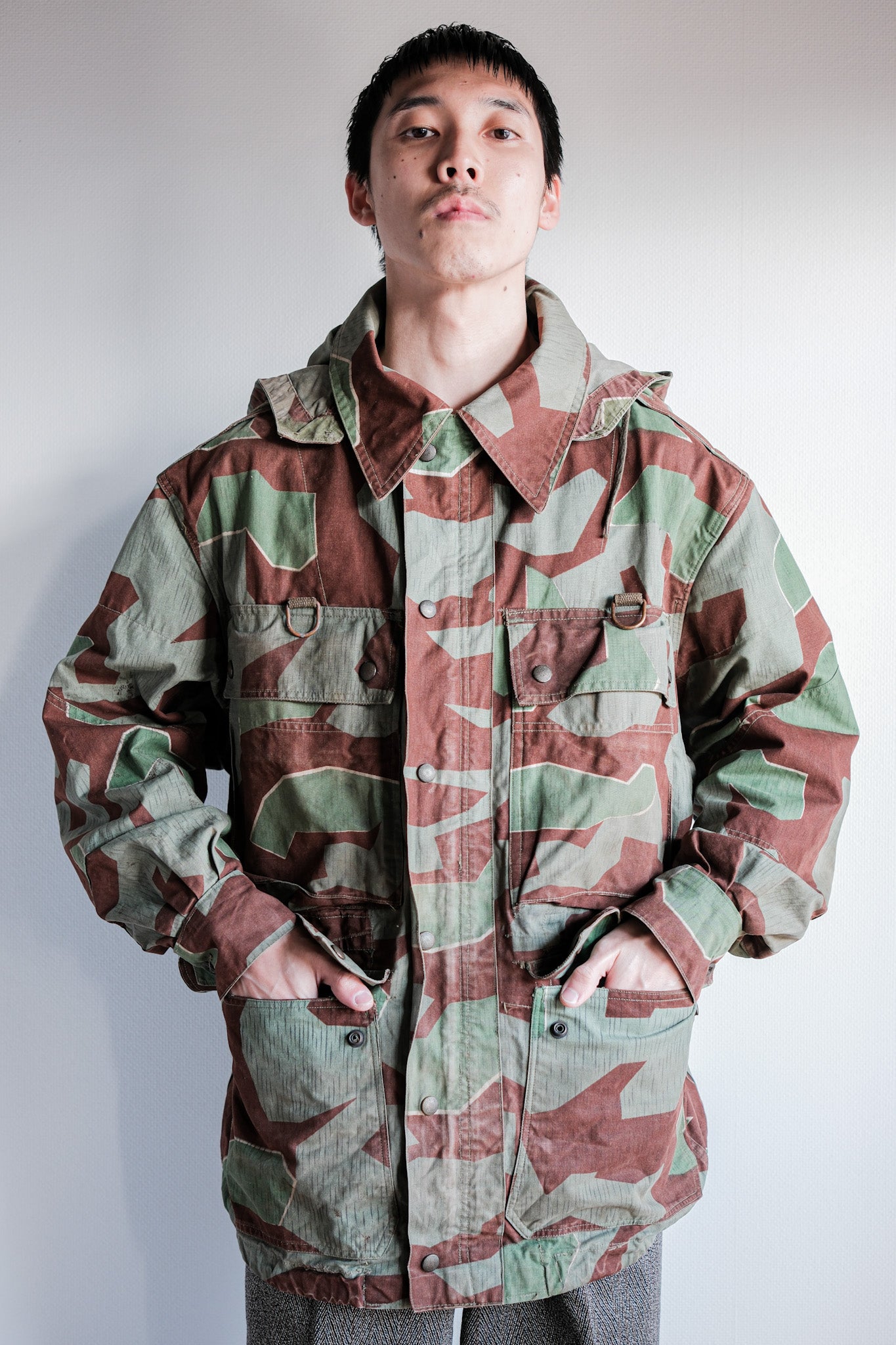 ［~50's］German Army Splinter Camouflage Paratrooper Jacket With Hood Size.174-88