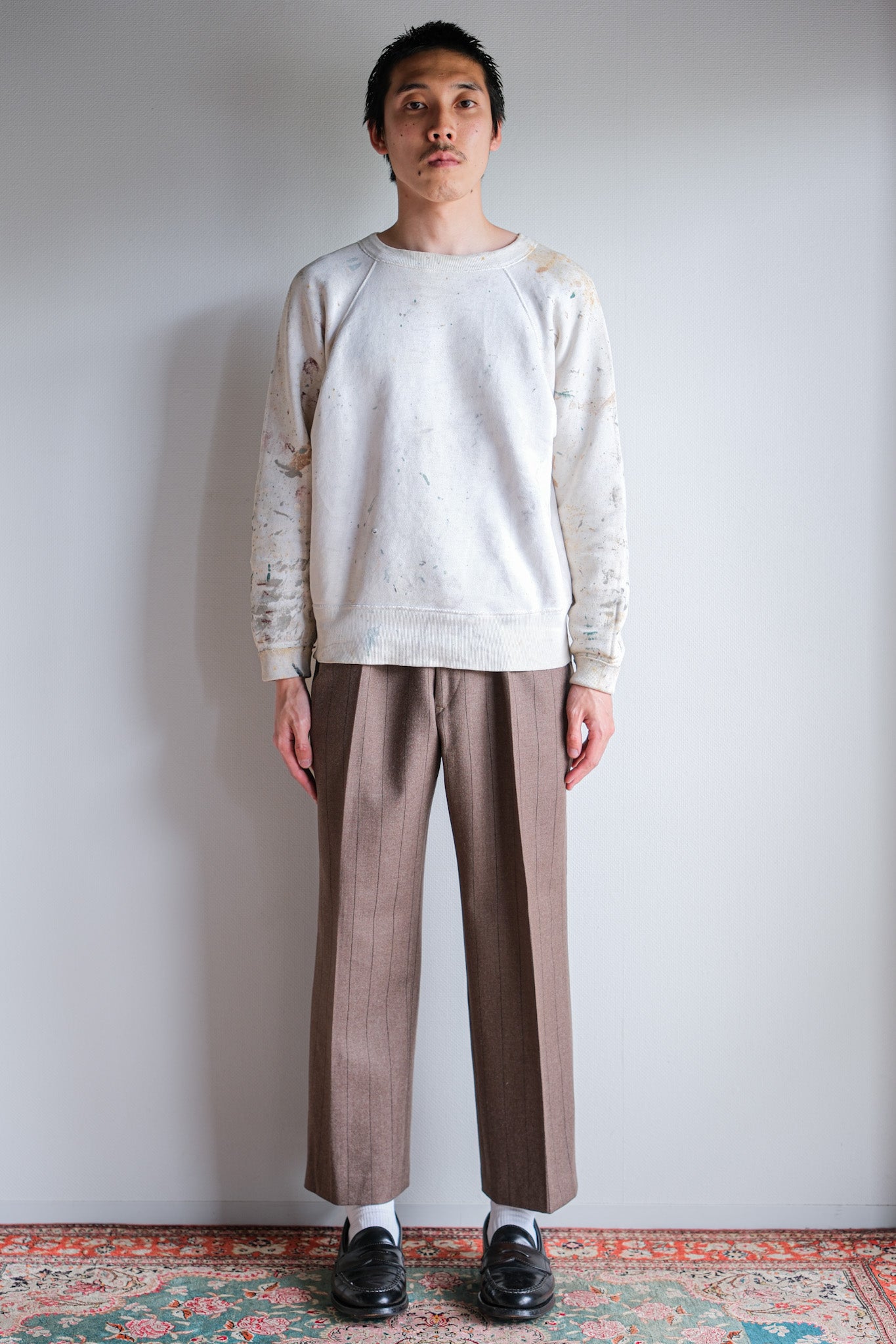 ［~70's］British Vintage Wool Striped Trousers