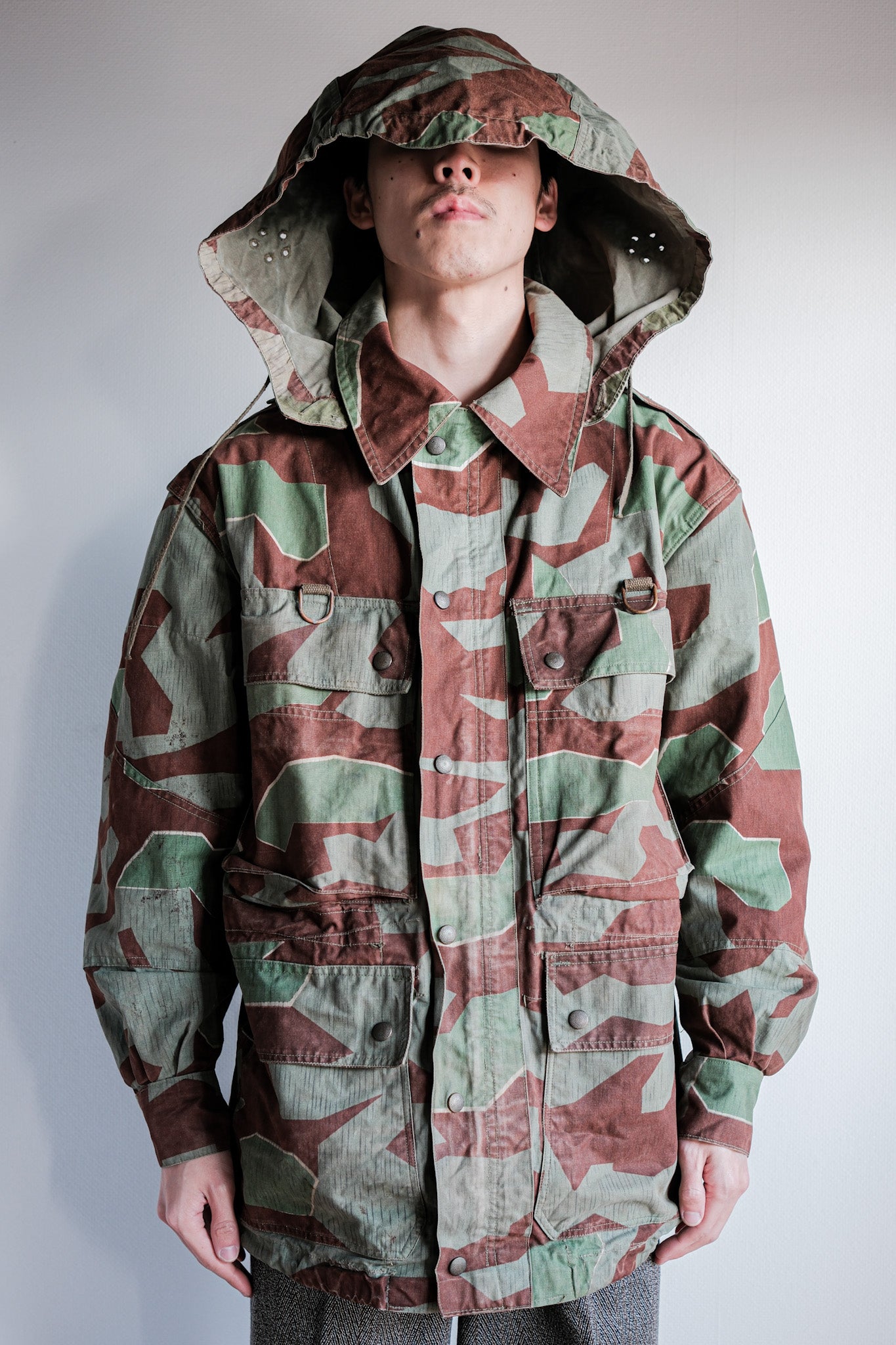 ［~50's］German Army Splinter Camouflage Paratrooper Jacket With Hood Size.174-88