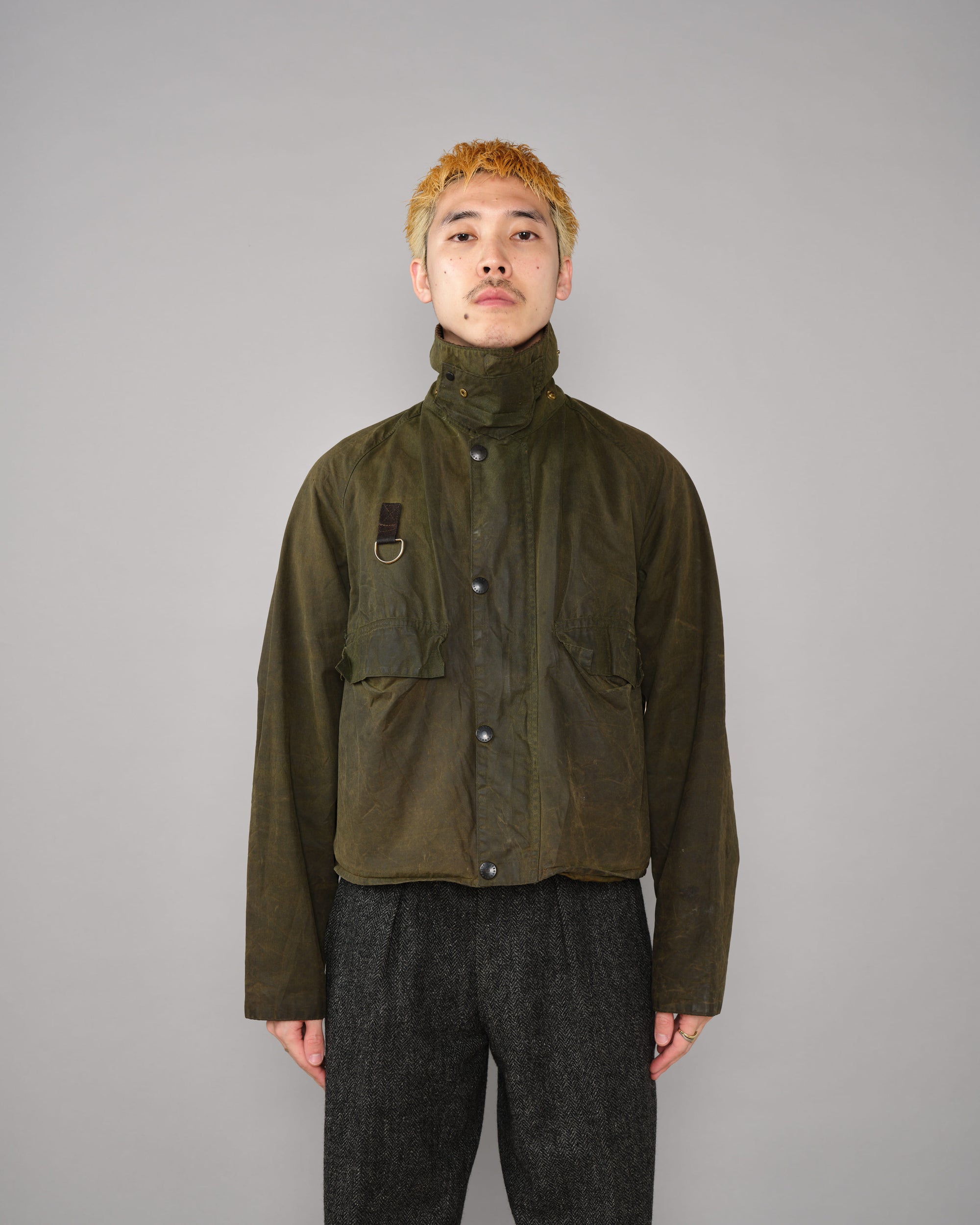 ［~80's］Vintage Barbour Waxed Cotton Jacket "SPEY" 2 Crest Size.MEDIUM