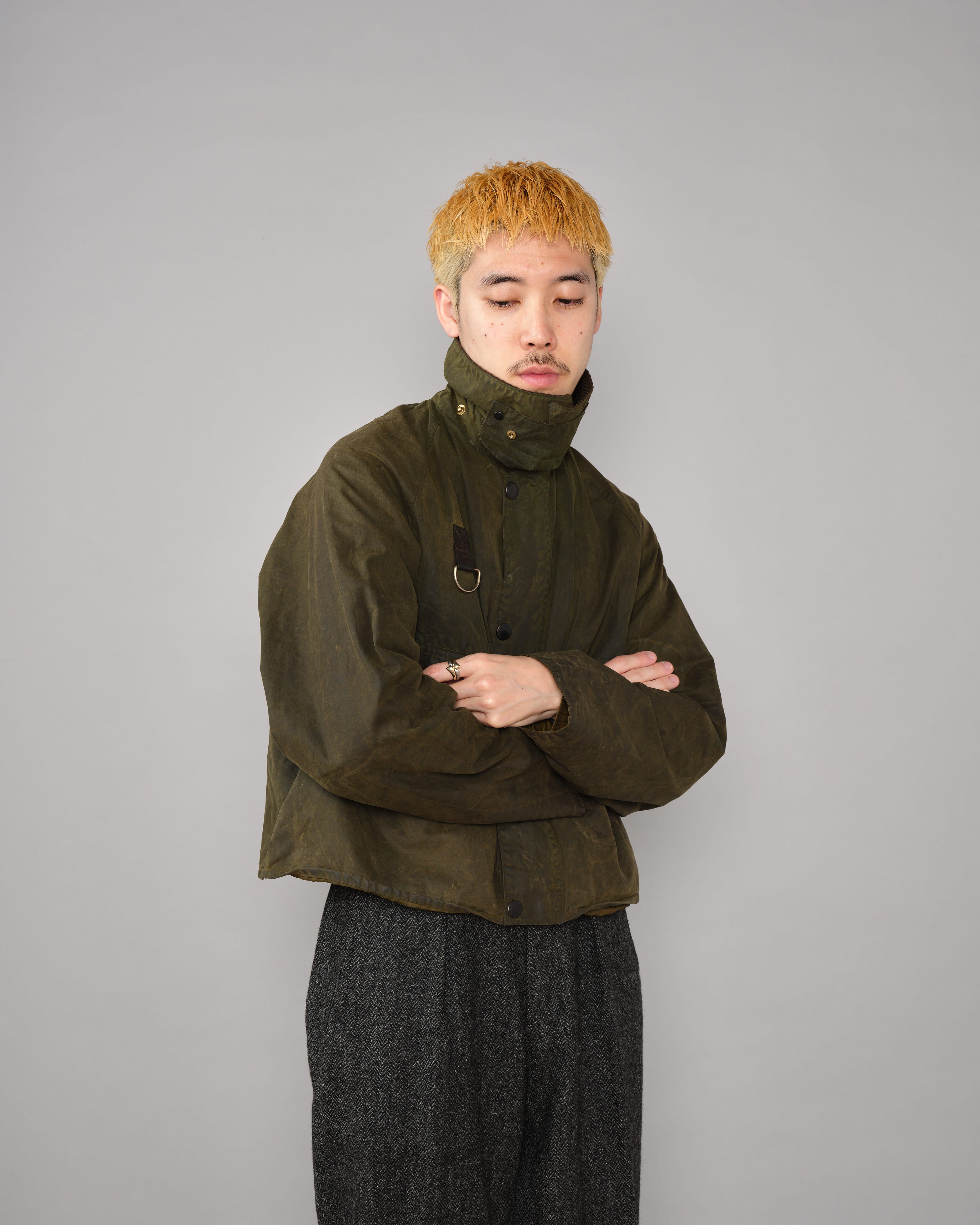 【~80's】Vintage Barbour Waxed Cotton Jacket "SPEY" 2 Crest Size.MEDIUM