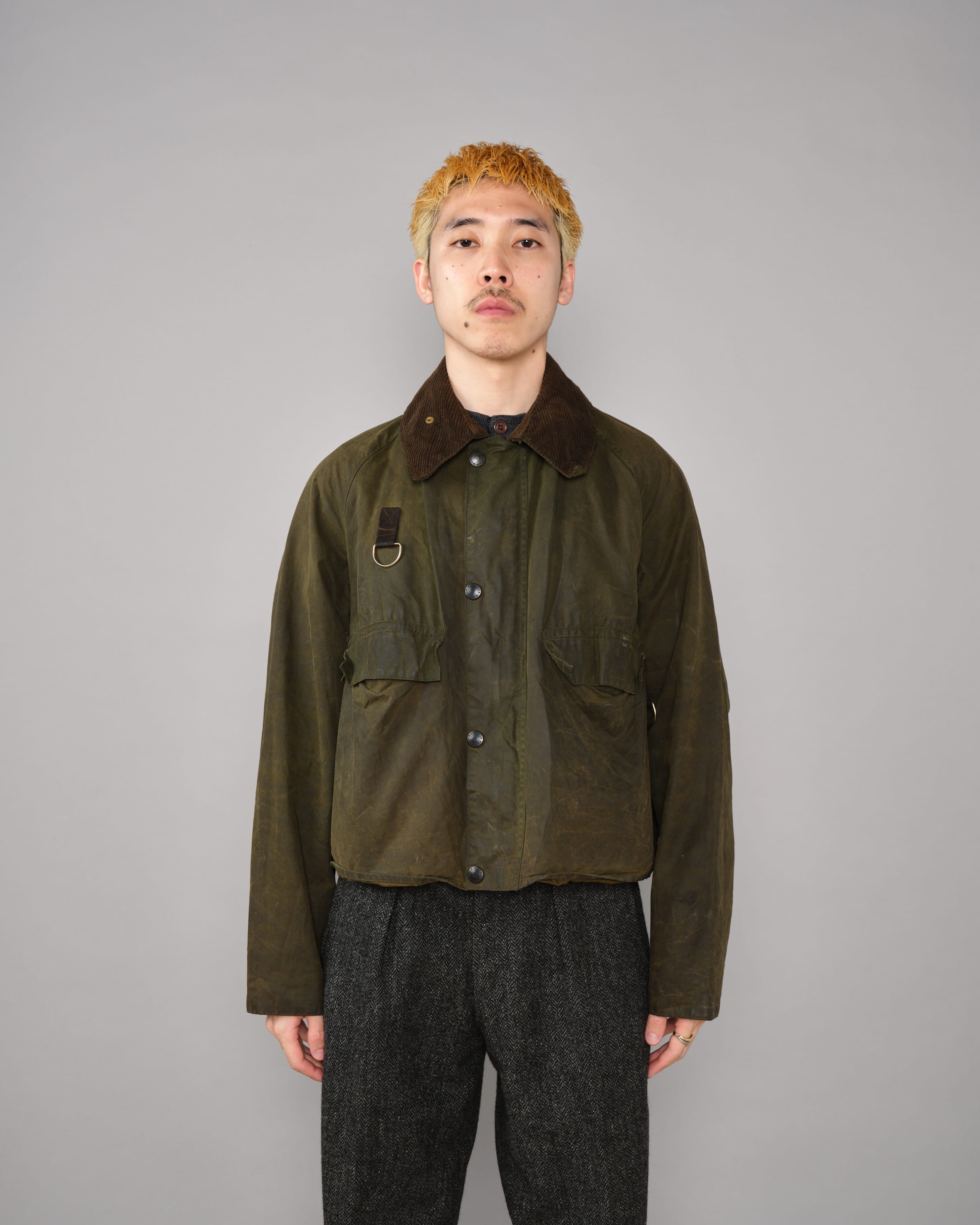 【~80's】Vintage Barbour Waxed Cotton Jacket "SPEY" 2 Crest Size.MEDIUM