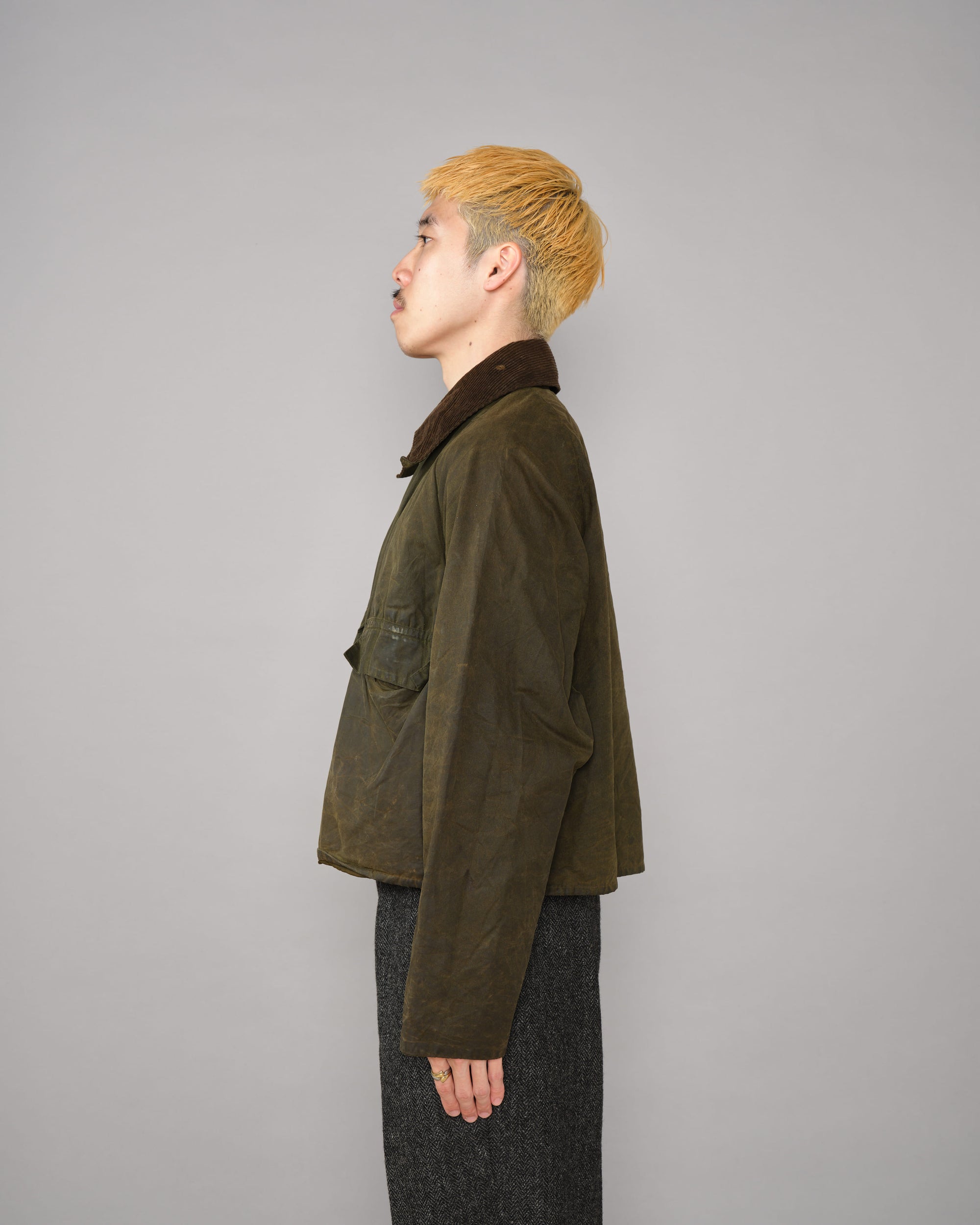 ［~80's］Vintage Barbour Waxed Cotton Jacket "SPEY" 2 Crest Size.MEDIUM
