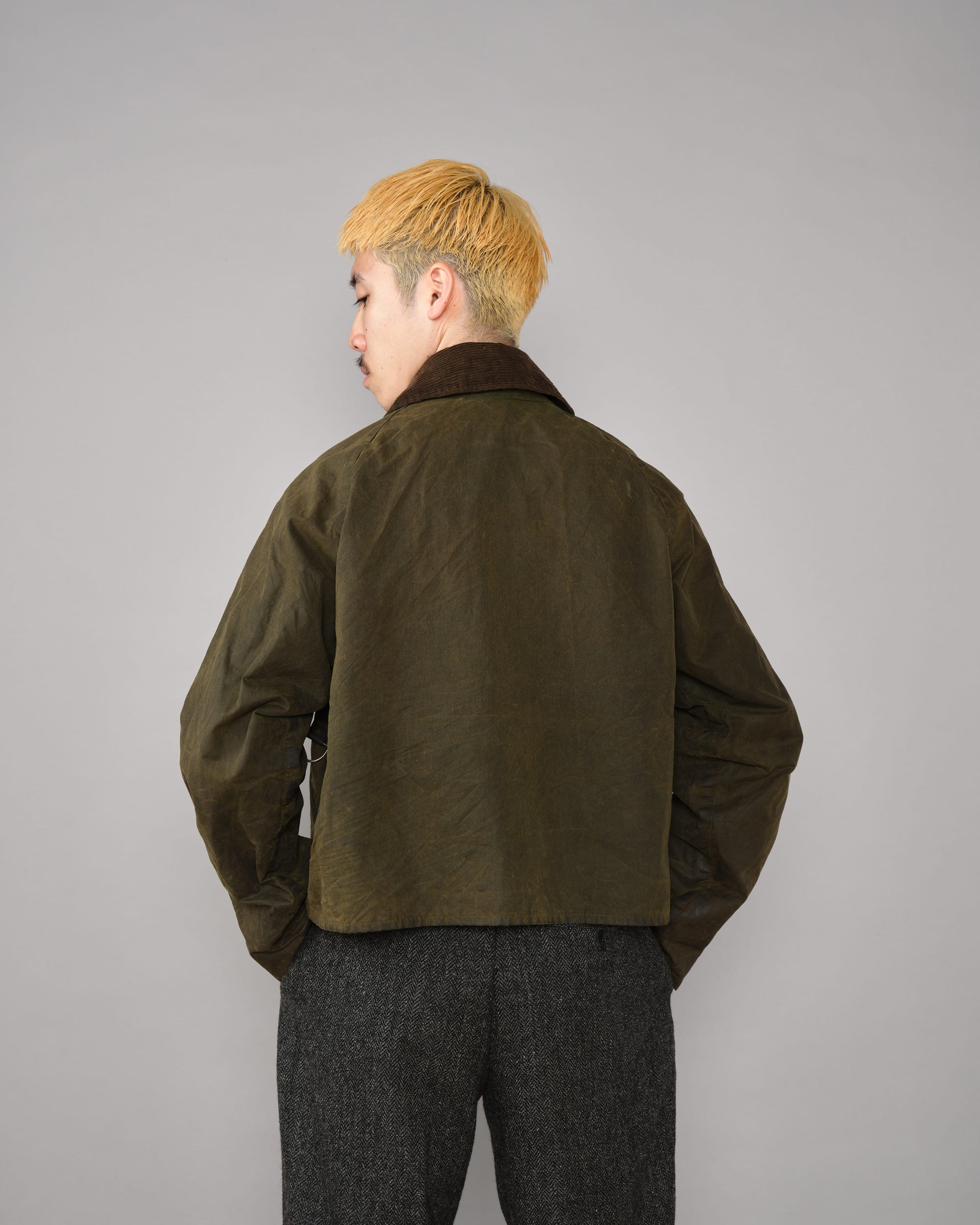 ［~80's］Vintage Barbour Waxed Cotton Jacket "SPEY" 2 Crest Size.MEDIUM