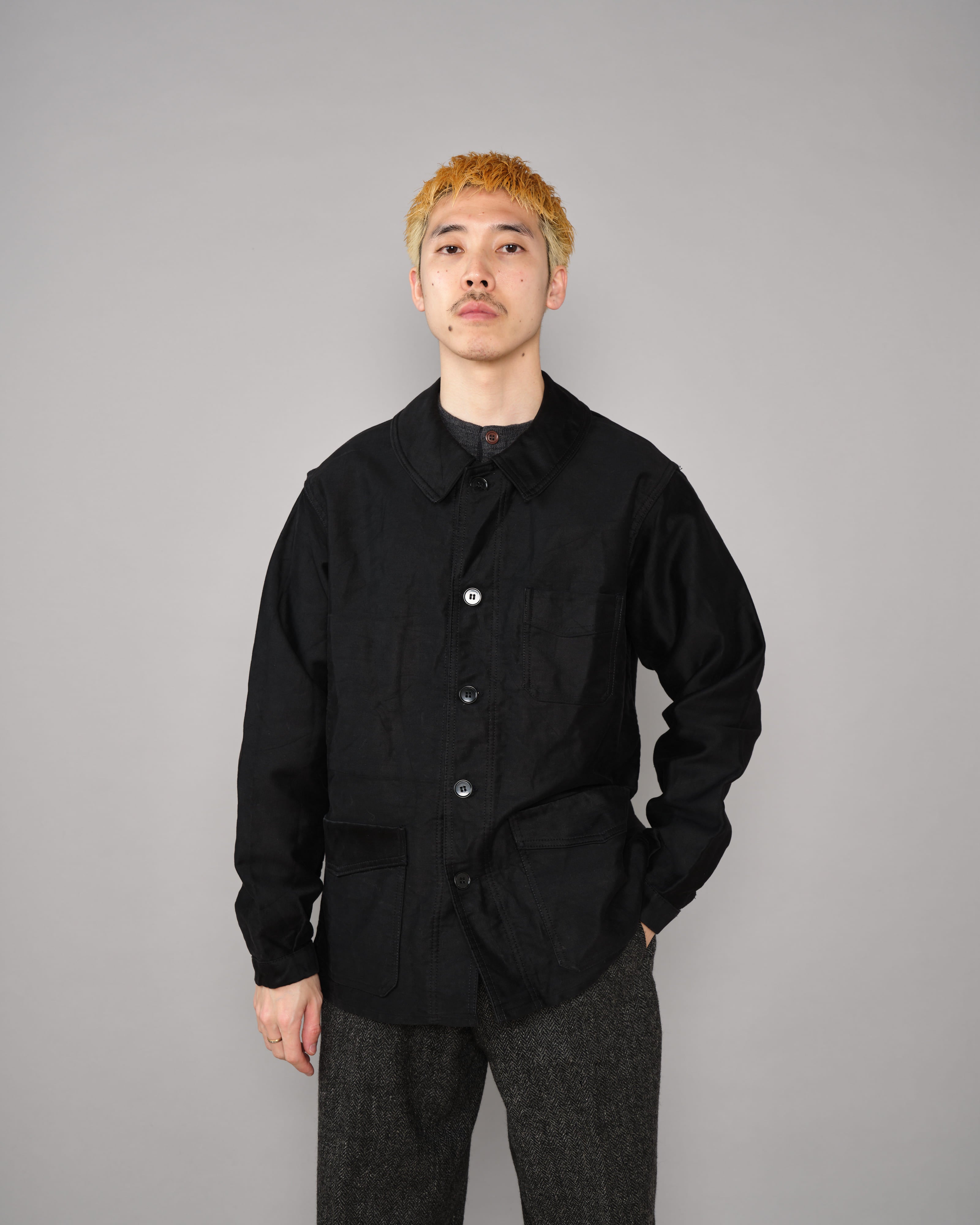 50's］French Vintage Black Moleskin Work Jacket Size.50 