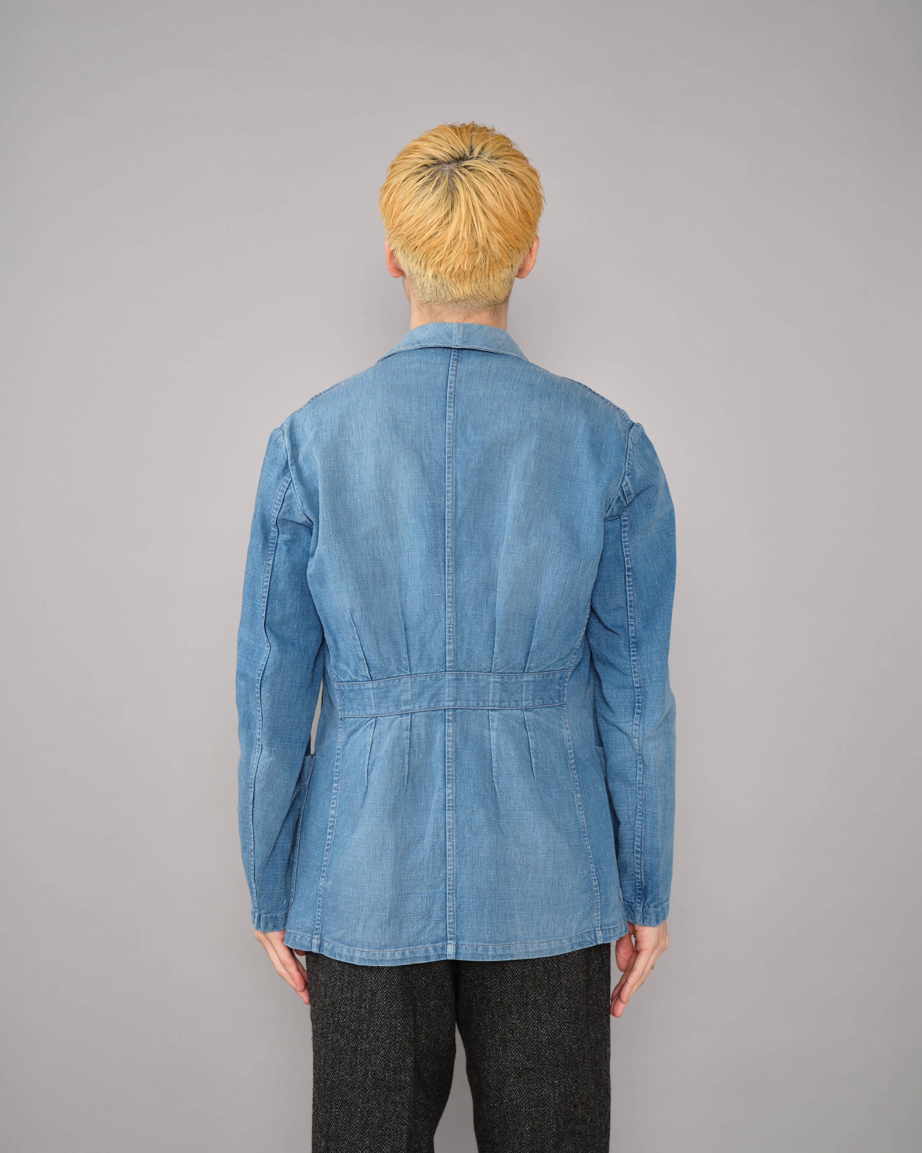 40's］French Vintage Indigo Metis 4 Pockets Lapel Work Jacket
