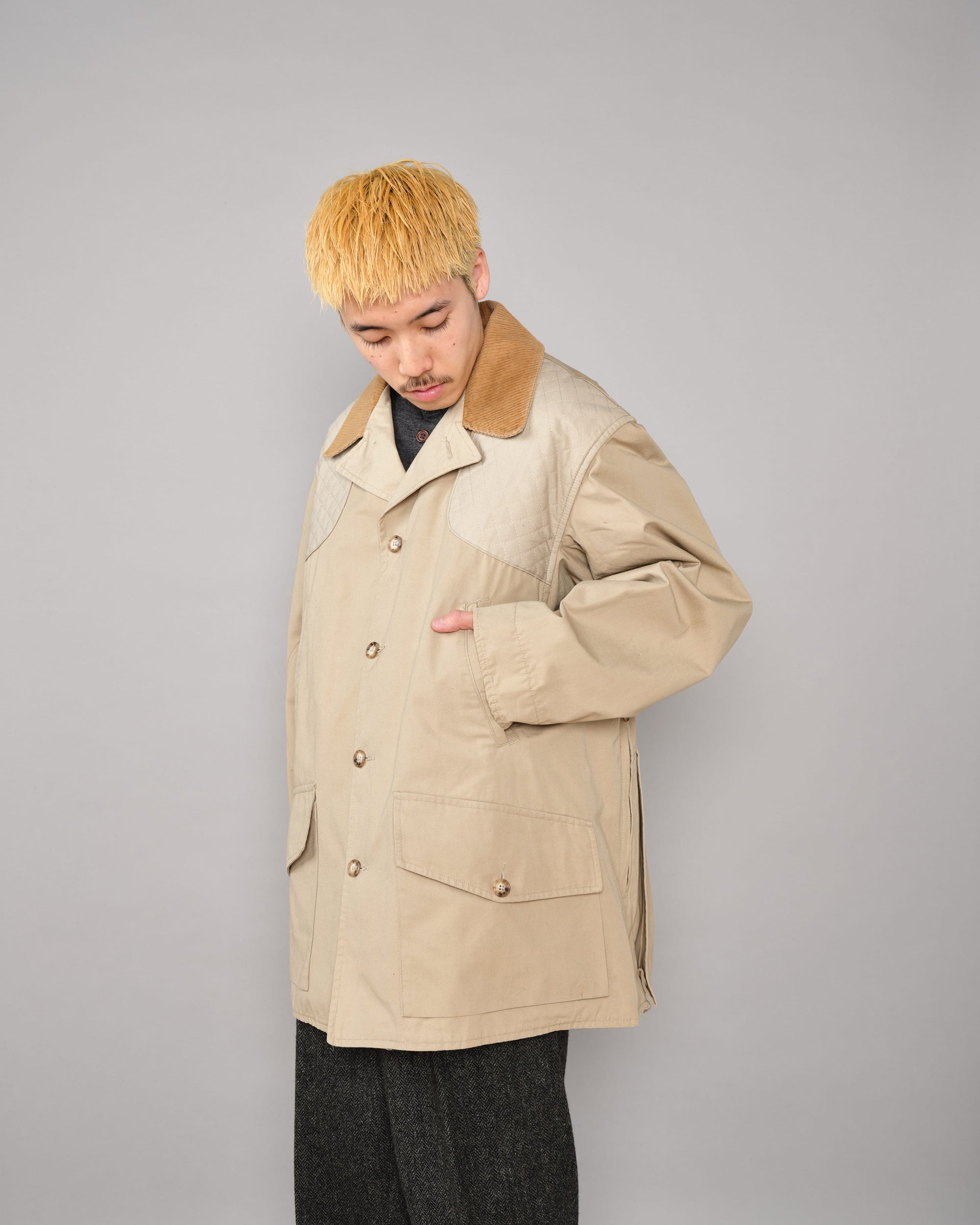 【~80's】Vintage Willis&Geiger Bush Poplin Quail Coat Size.44 "Made in U.S.A."