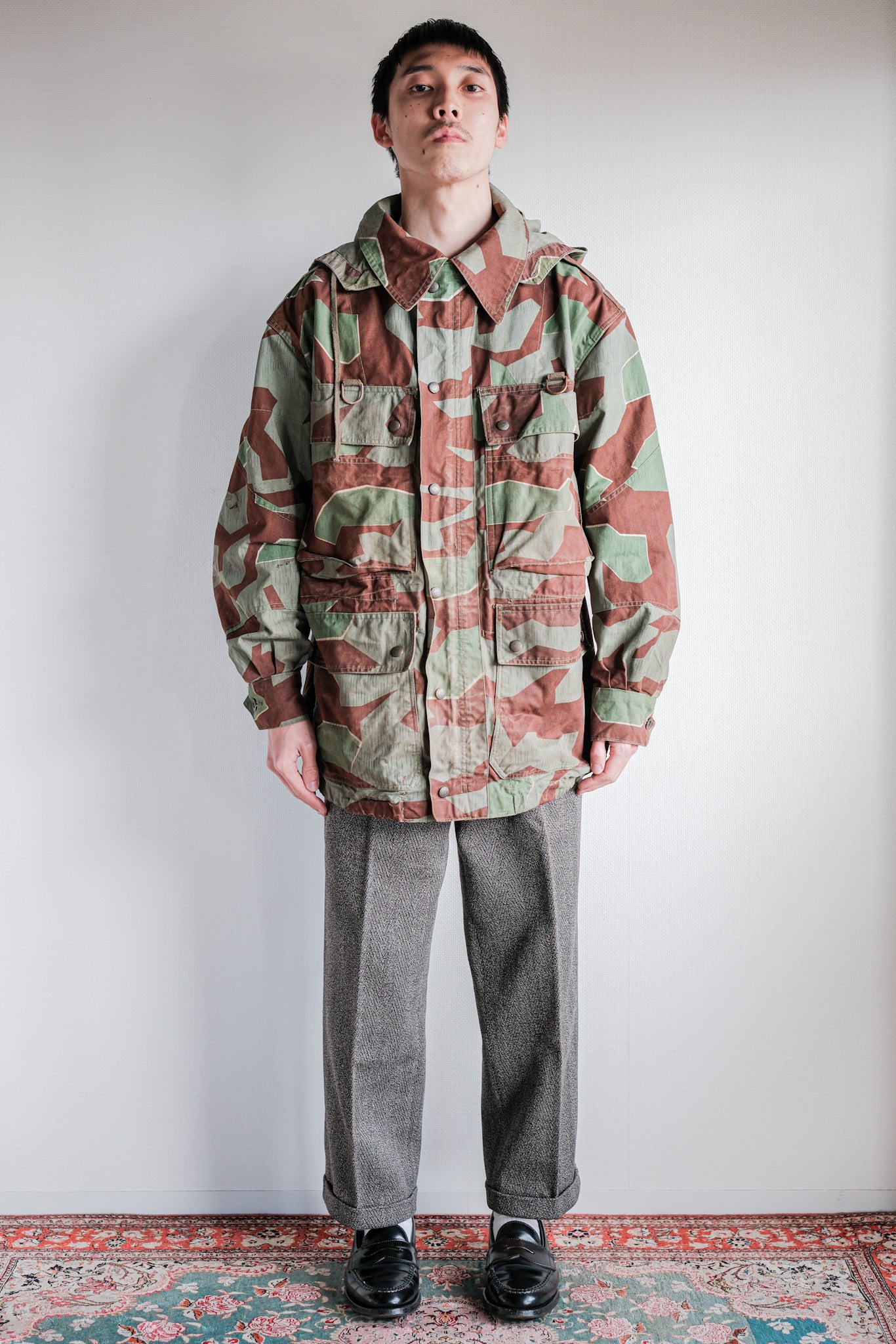［~50's］German Army Splinter Camouflage Paratrooper Jacket With Hood Size.174-88