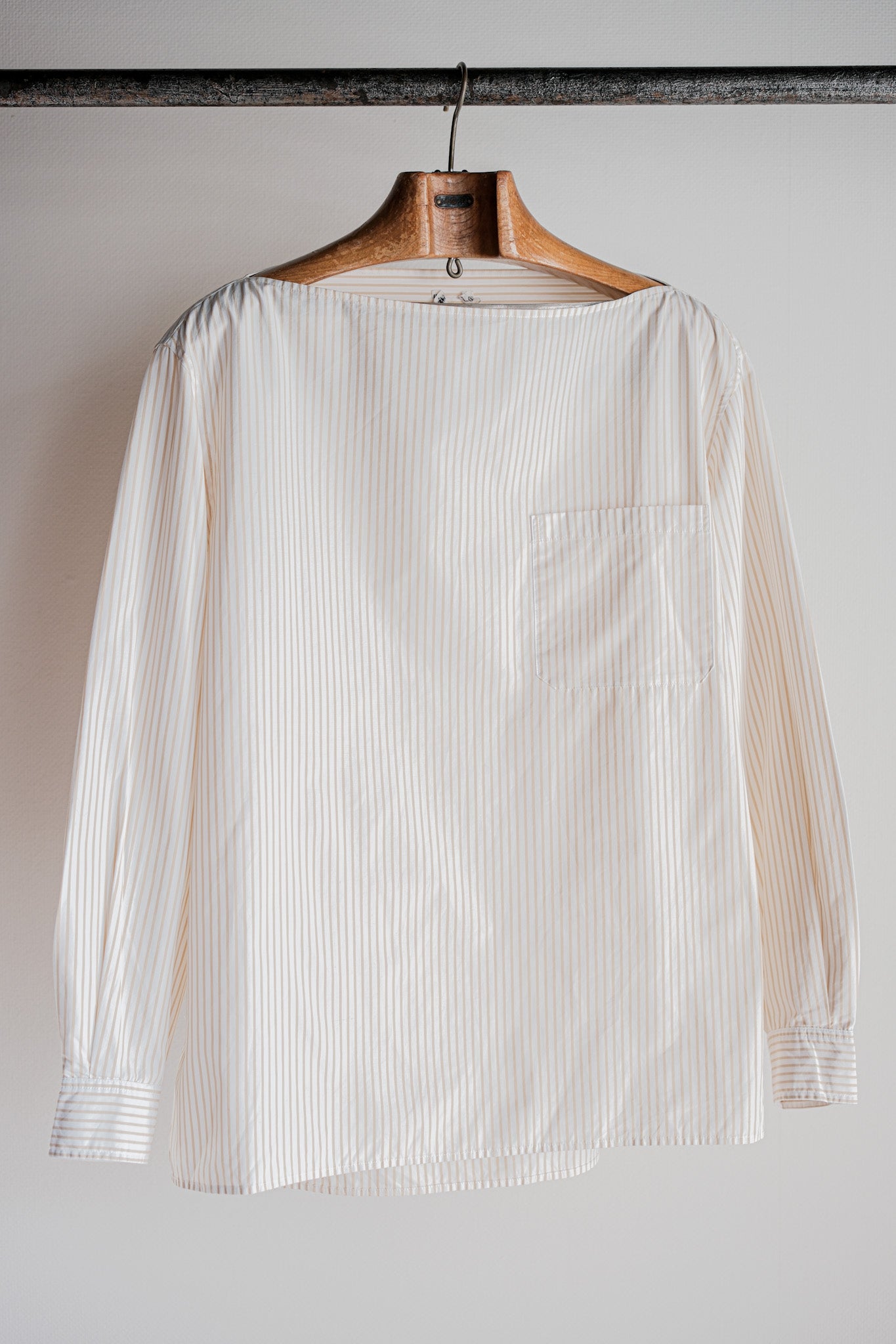 ［~00's］Old Hermès Paris Boat Neck Cotton Striped Shirt Size.40 by Martin Margiela