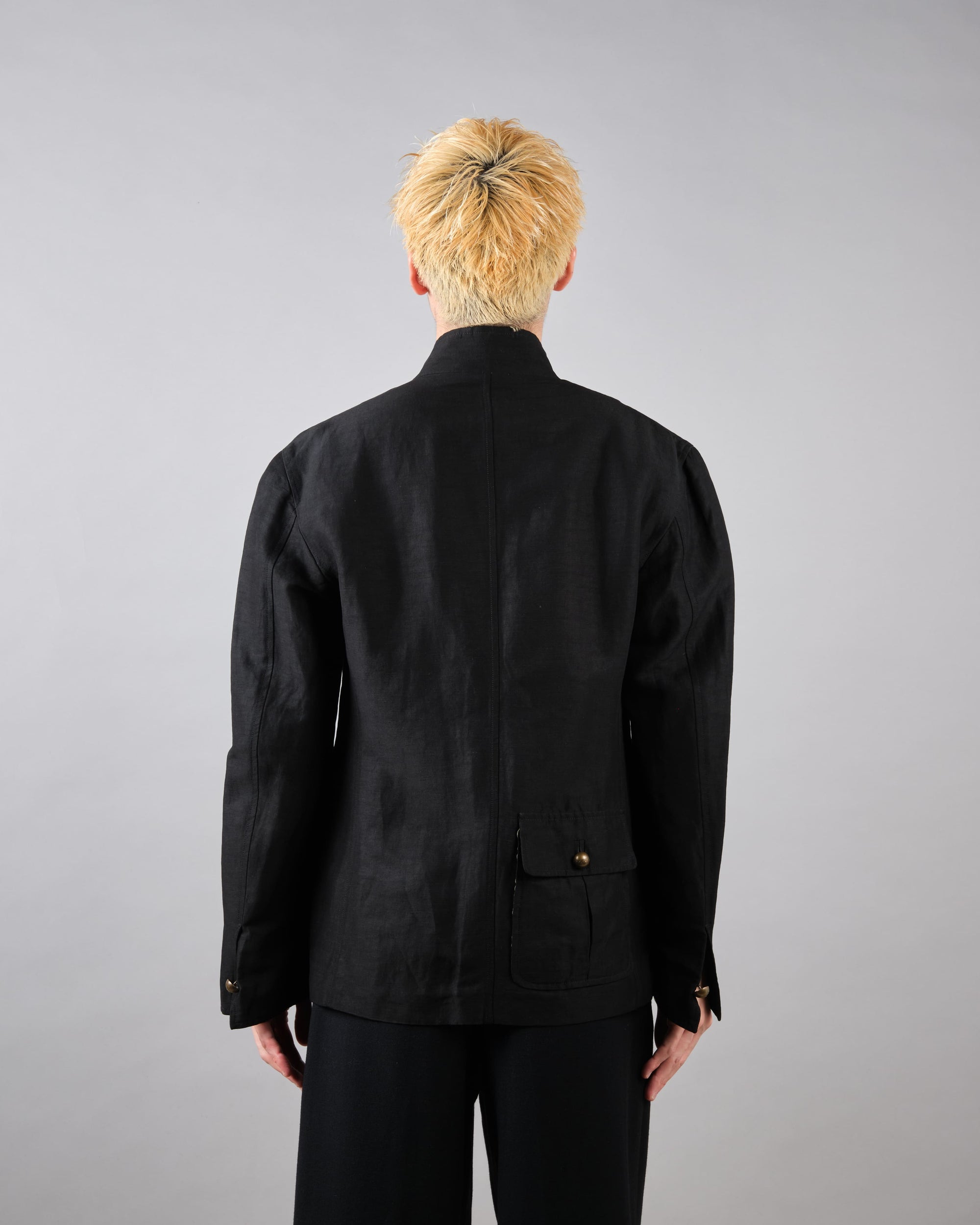 ［~00's］Old ARNYS PARIS Silk Linen Stand Collar Jacket Size.46